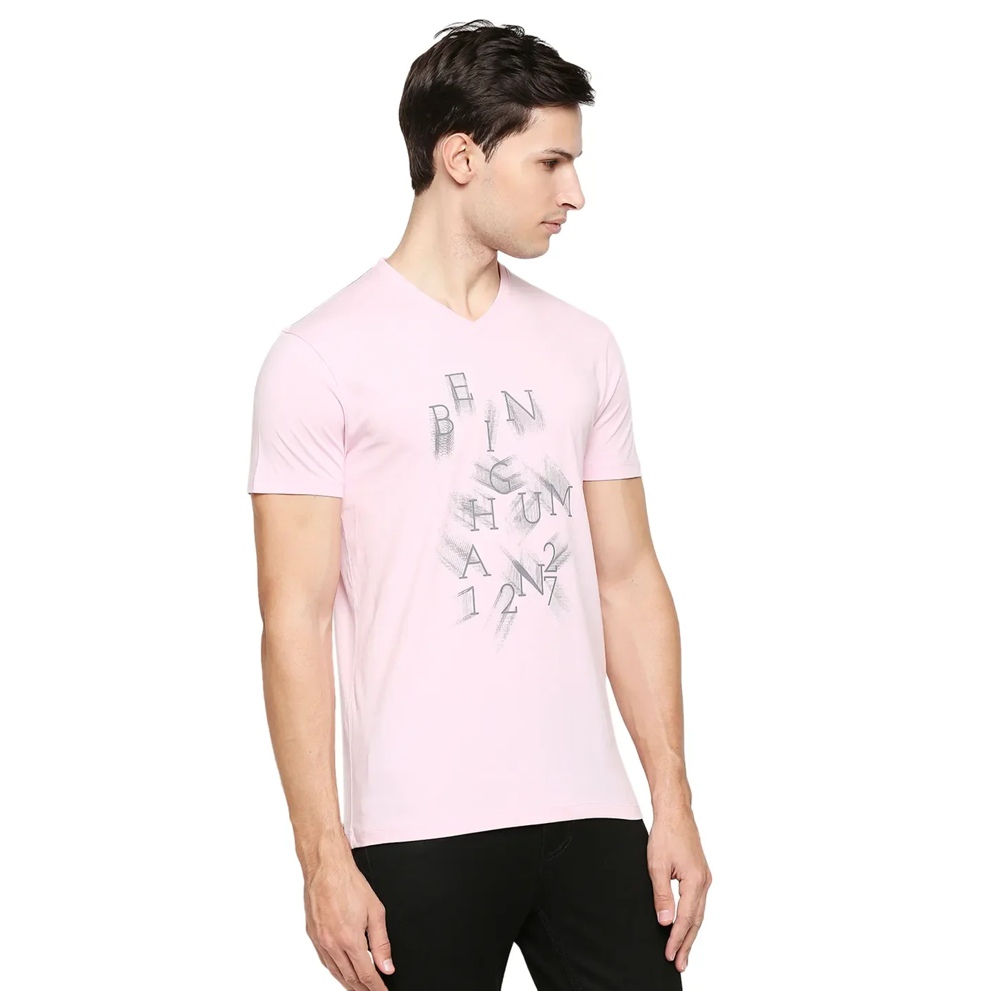 Pink Regular Fit Men's Short Sleeves T-Shirt by Being Human Clothing - Image 5