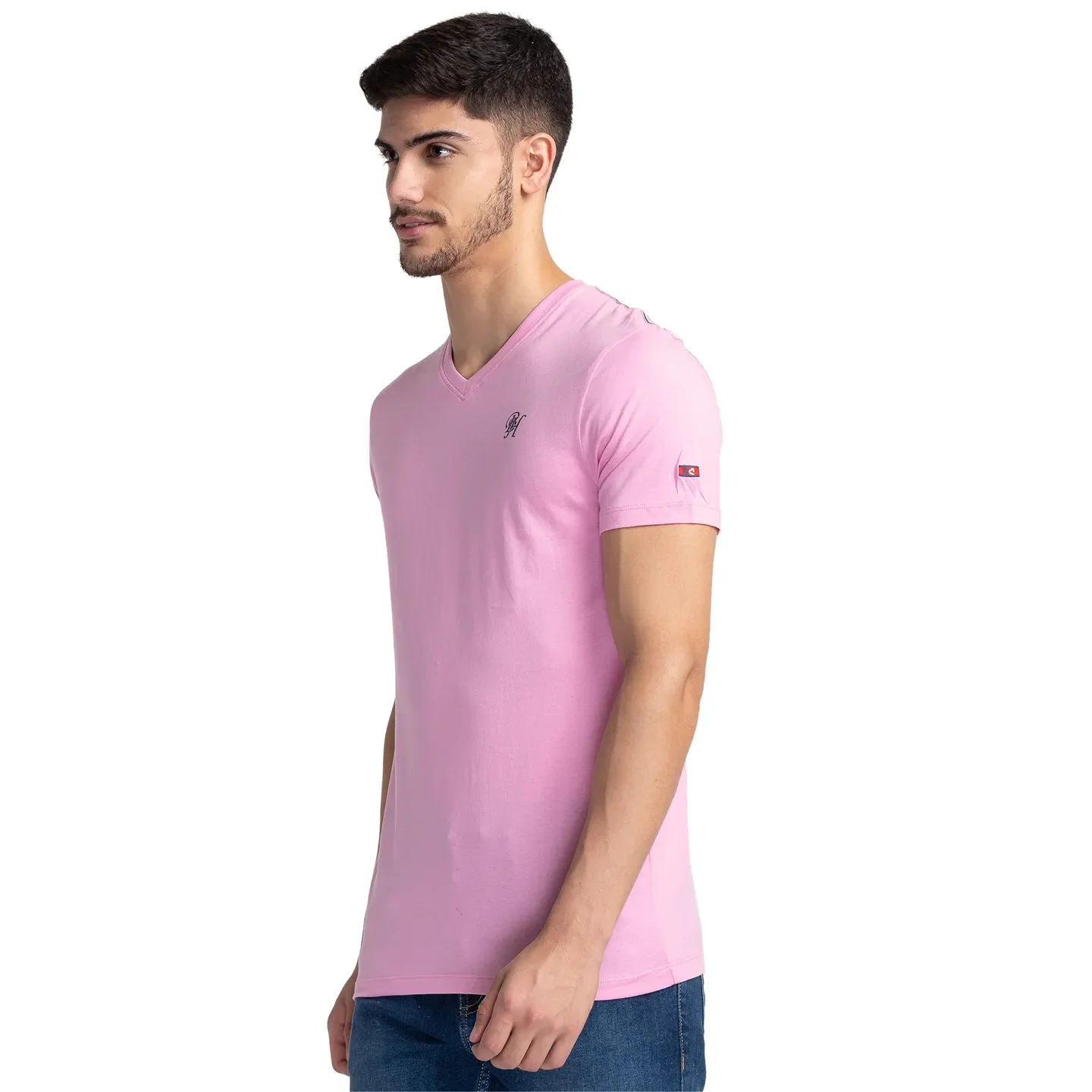 Pink Regular Fit Men's Short Sleeves T-Shirt by Being Human Clothing - Image 4