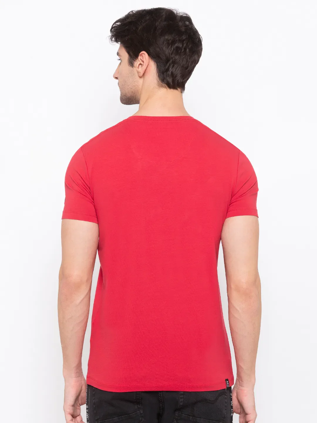 Red Regular Fit Men's Short Sleeves T-Shirt by Being Human Clothing - Image 4