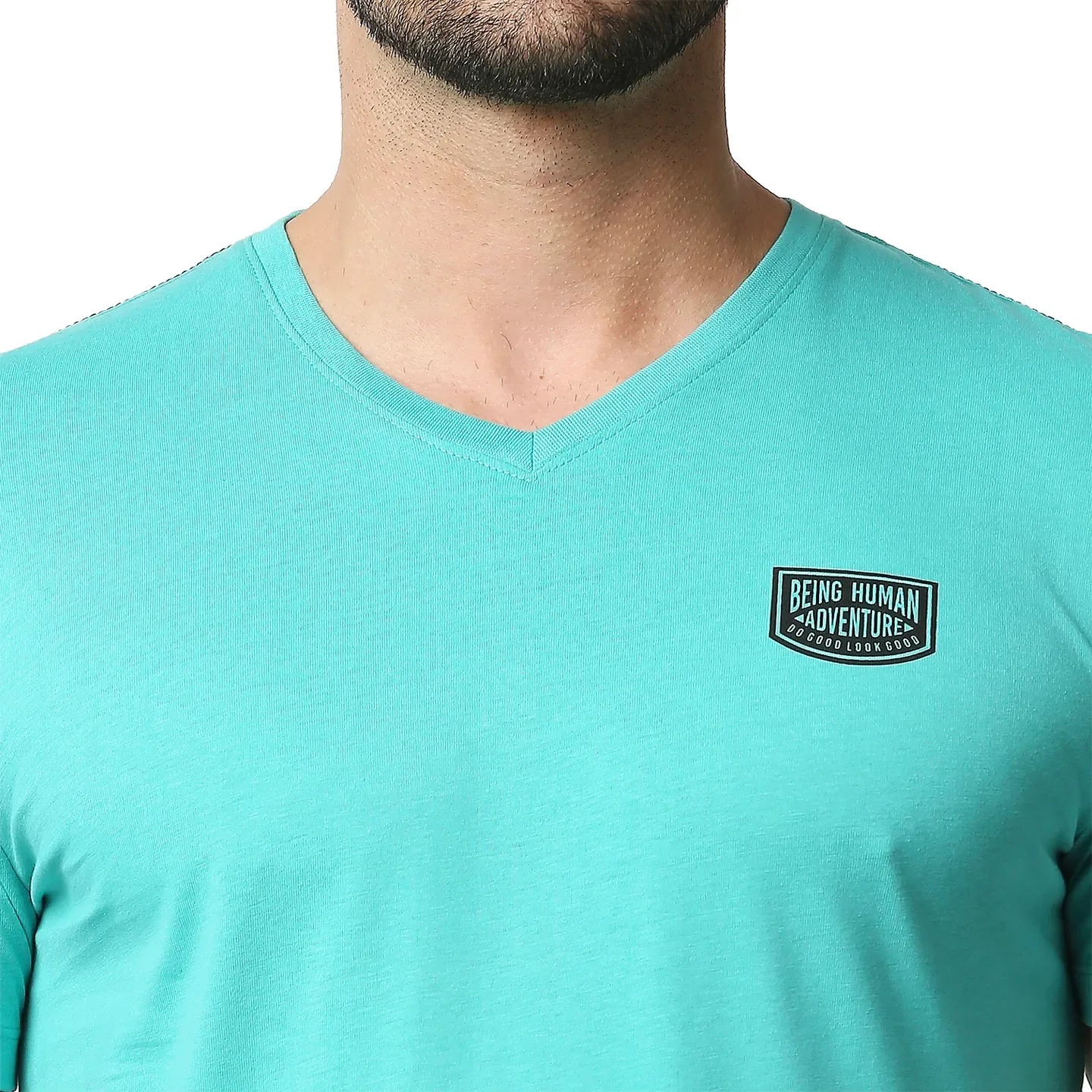 Blue Regular Fit Men's Short Sleeves T-Shirt by Being Human Clothing - Image 5