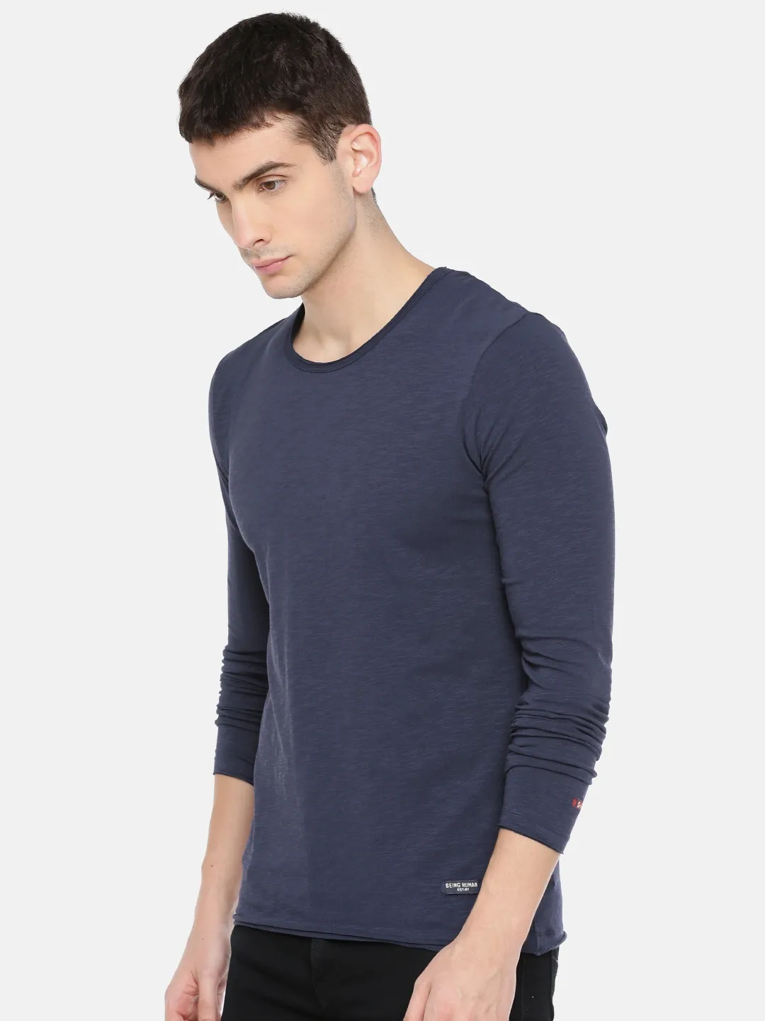 Navy Regular Fit Men's Short Sleeves T-Shirt by Being Human Clothing - Image 2