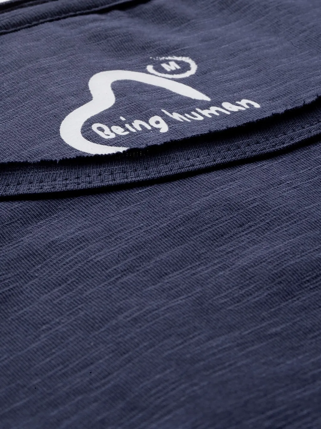 Navy Regular Fit Men's Short Sleeves T-Shirt by Being Human Clothing - Image 4
