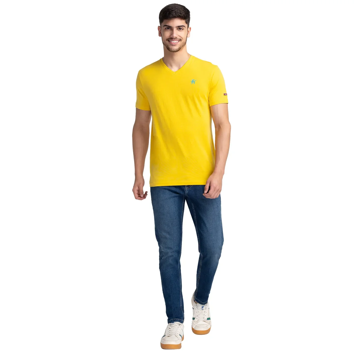 Yellow Regular Fit Men's Short Sleeves T-Shirt by Being Human Clothing - Image 2