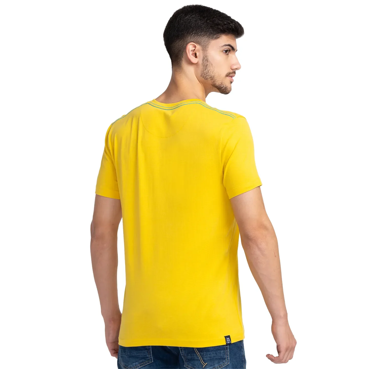 Yellow Regular Fit Men's Short Sleeves T-Shirt by Being Human Clothing - Image 3