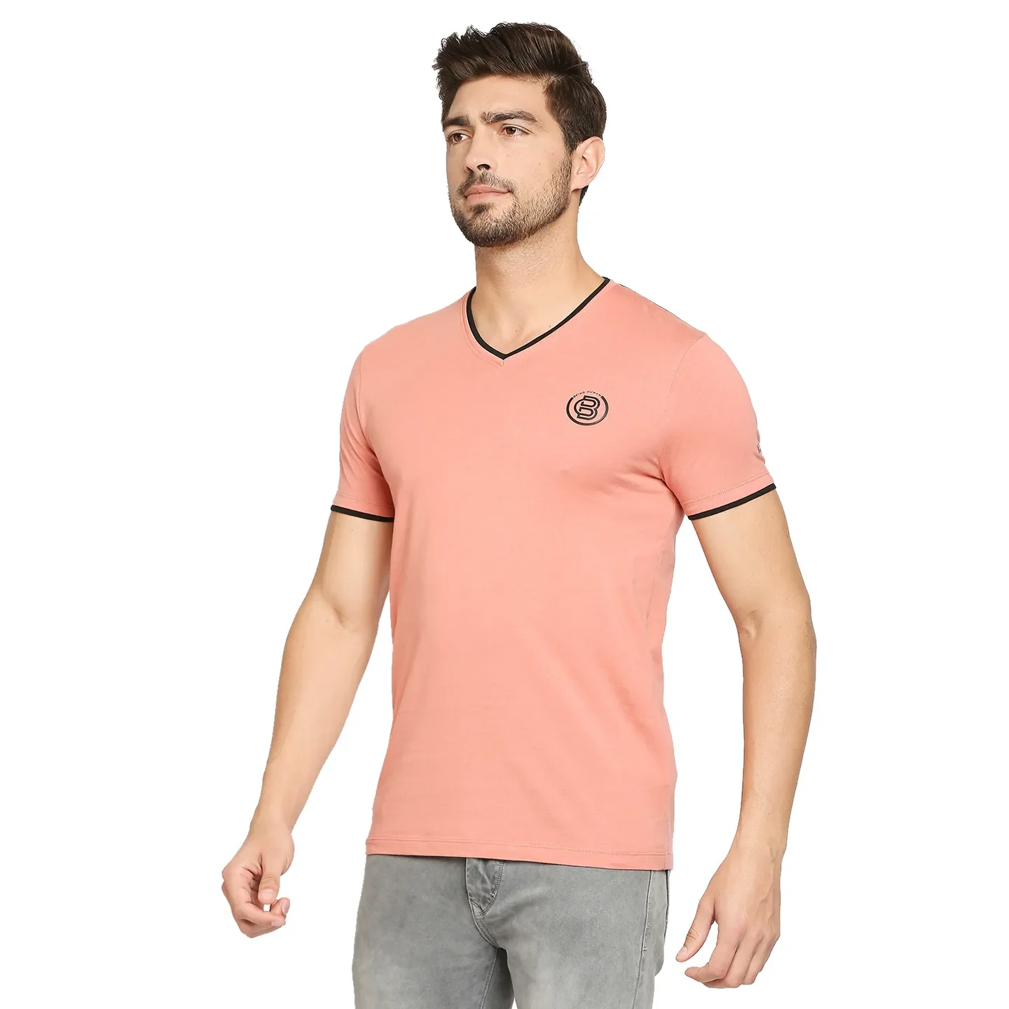 Red Regular Fit Men's Short Sleeves T-Shirt by Being Human Clothing - Image 3