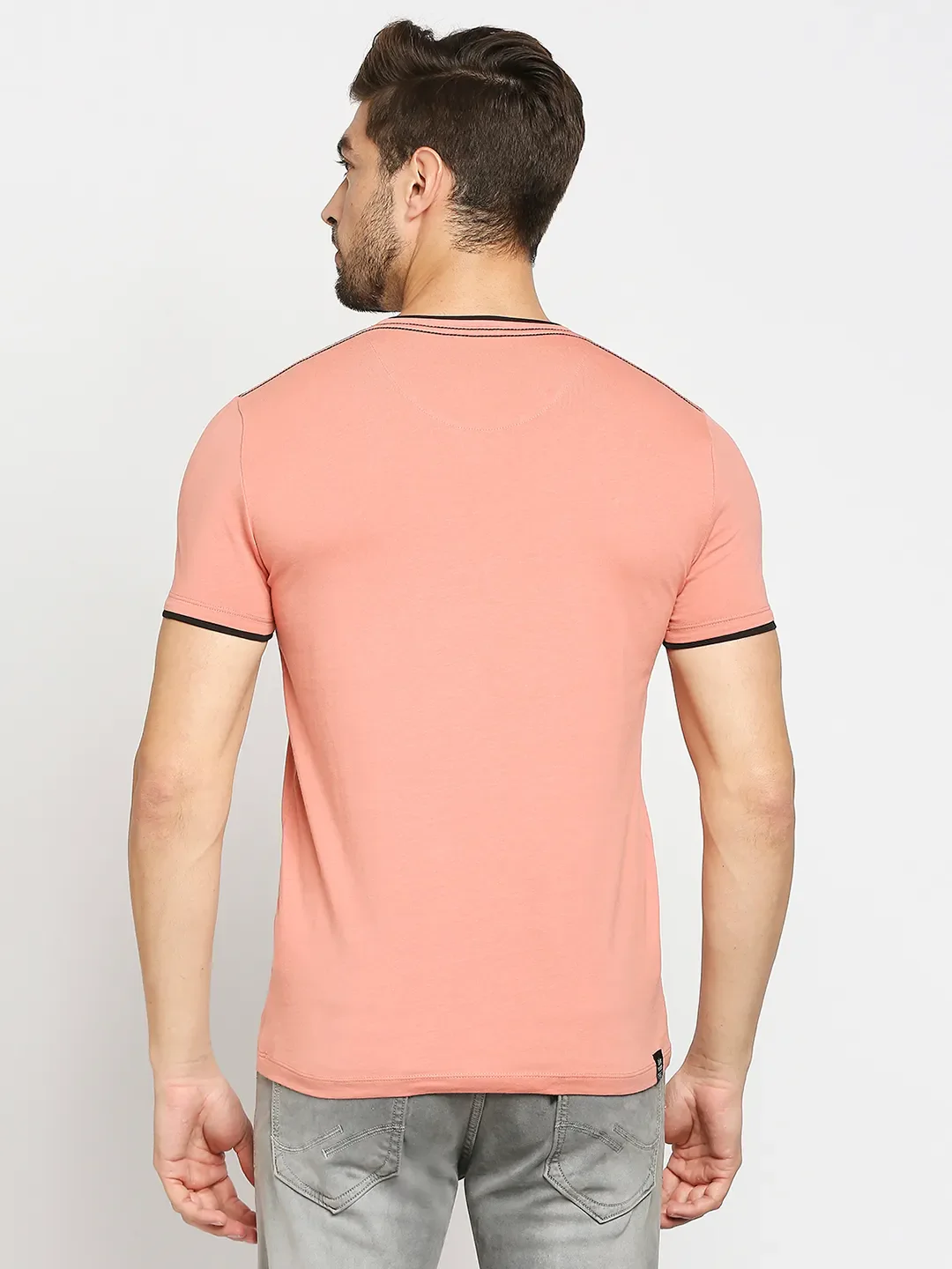 Red Regular Fit Men's Short Sleeves T-Shirt by Being Human Clothing - Image 4