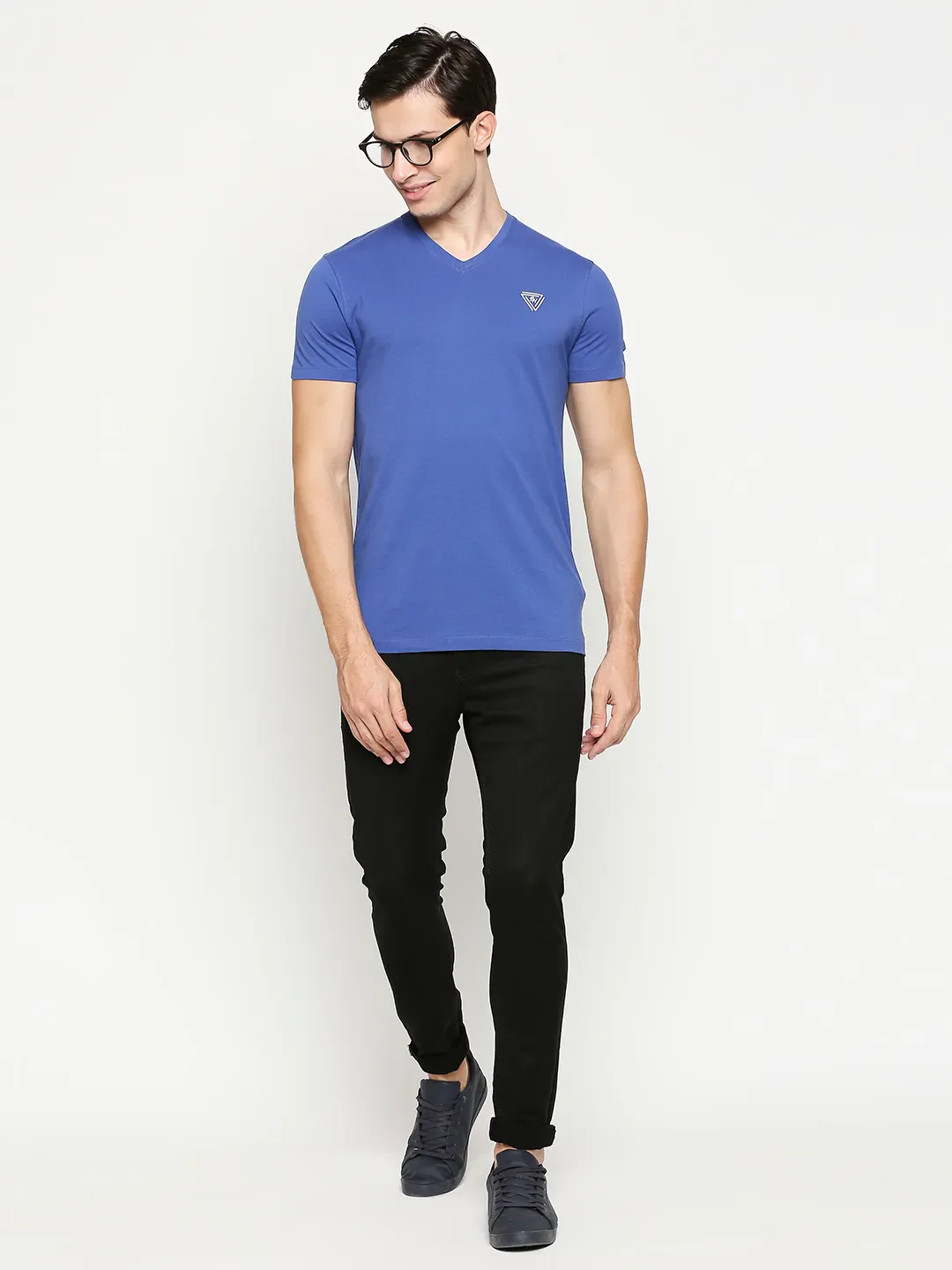 Blue Regular Fit Men's Short Sleeves T-Shirt by Being Human Clothing - Image 6