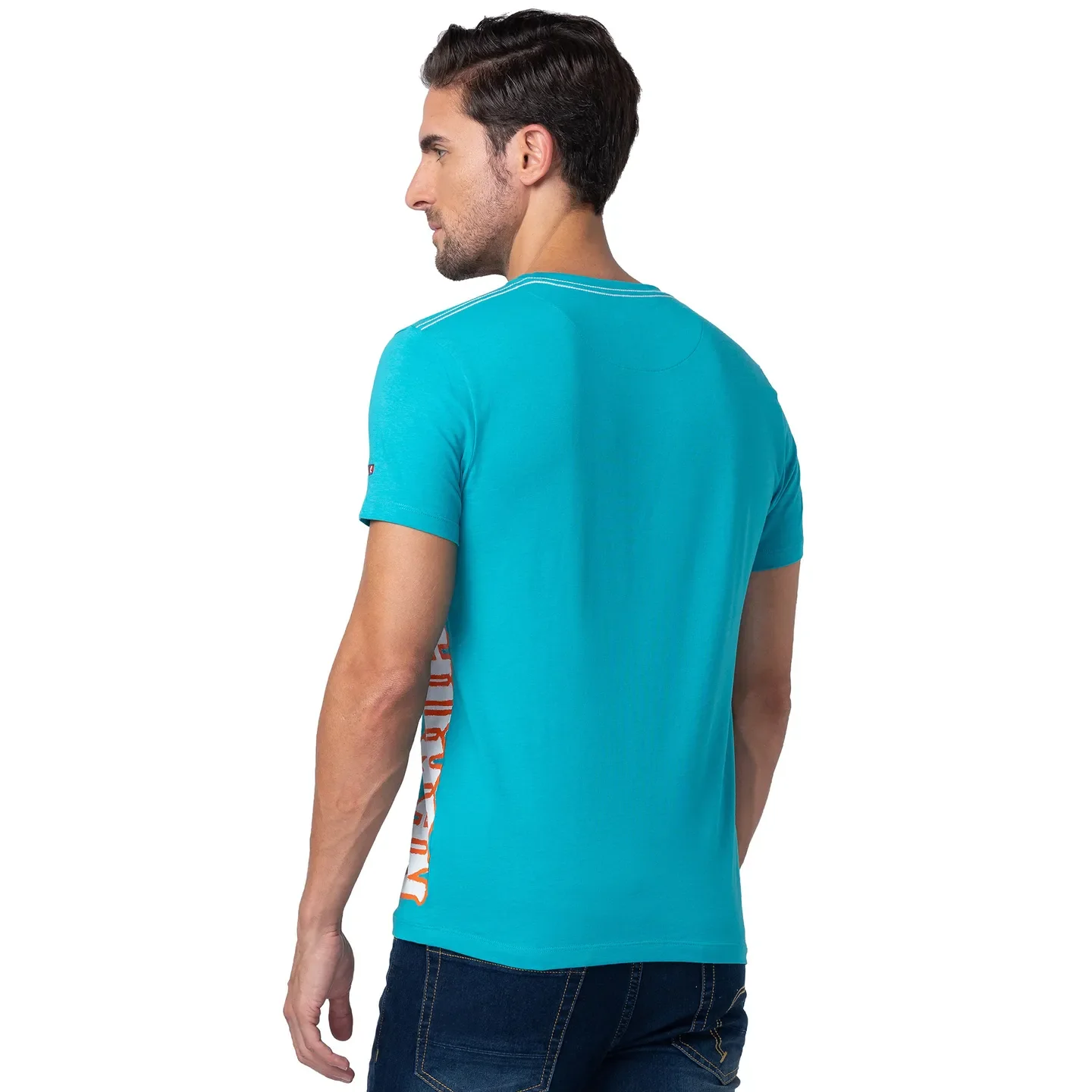 Viridian Green Regular Fit V Neck Men's T-Shirt by Being Human Clothing - Image 3