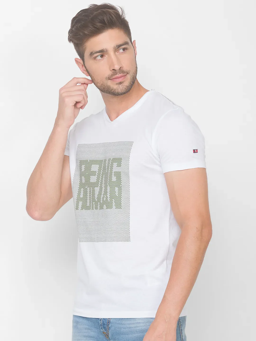 White Regular Fit Men's Short Sleeves T-Shirt by Being Human Clothing - Image 2
