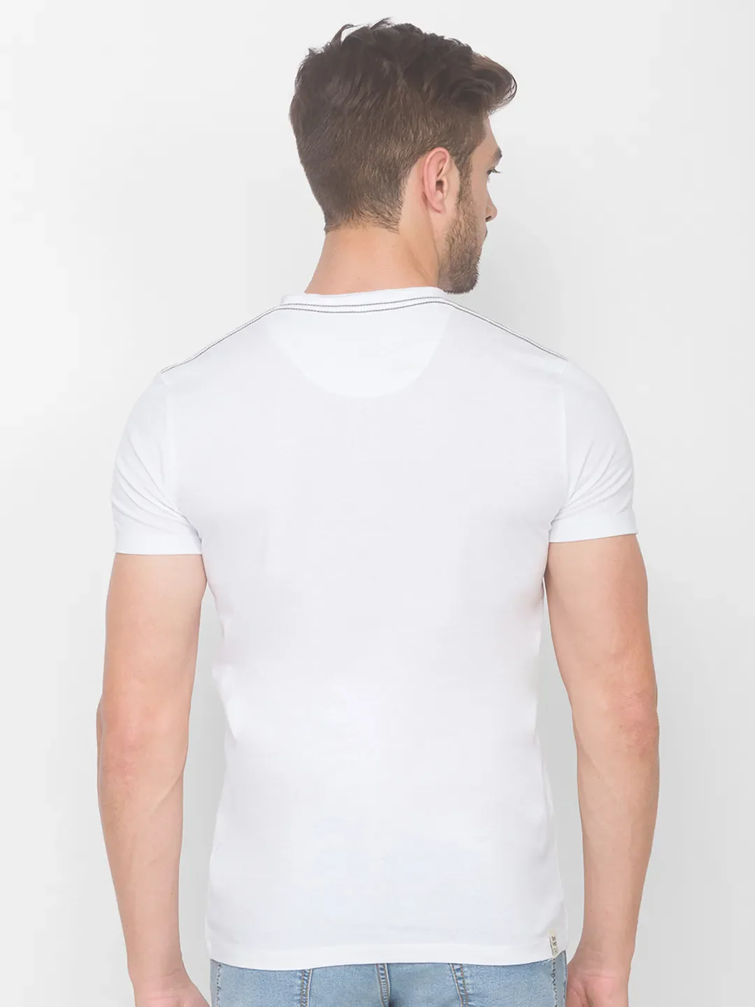 White Regular Fit Men's Short Sleeves T-Shirt by Being Human Clothing - Image 3