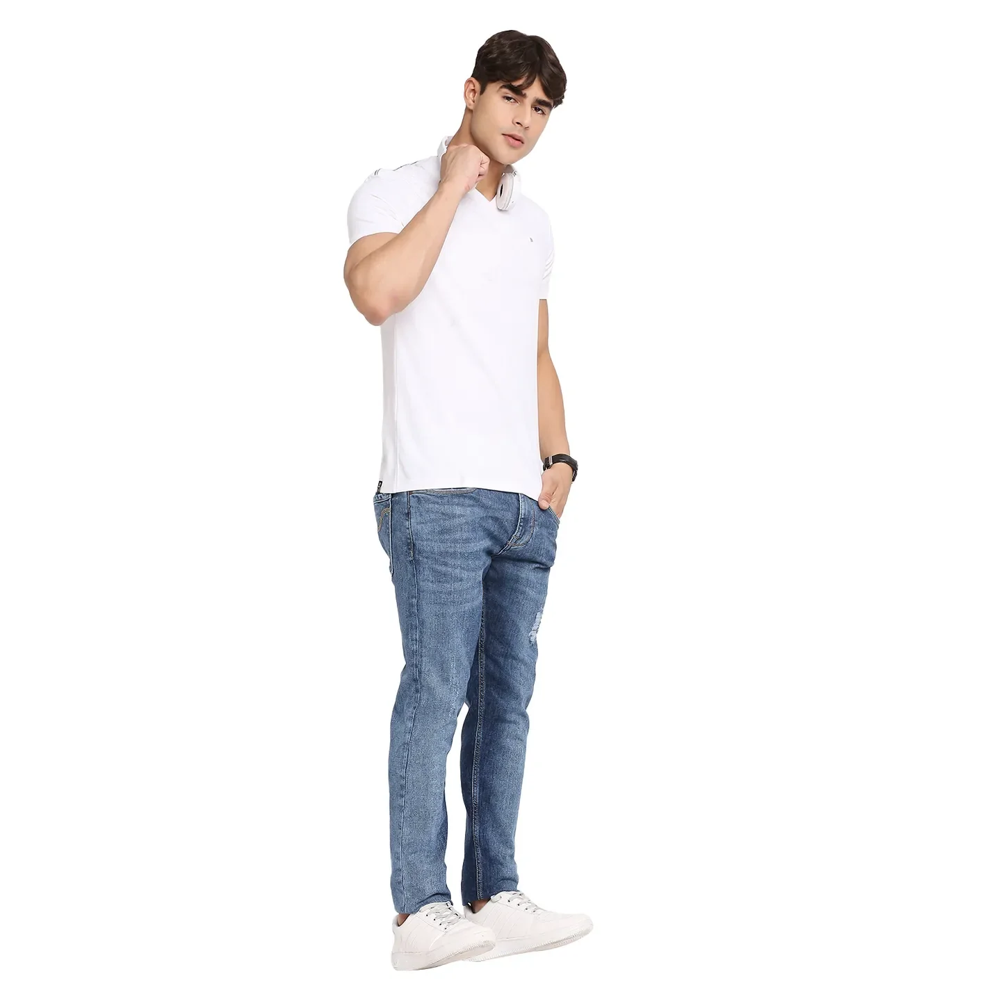White Regular Fit Men's Short Sleeves T-Shirt by Being Human Clothing - Image 11