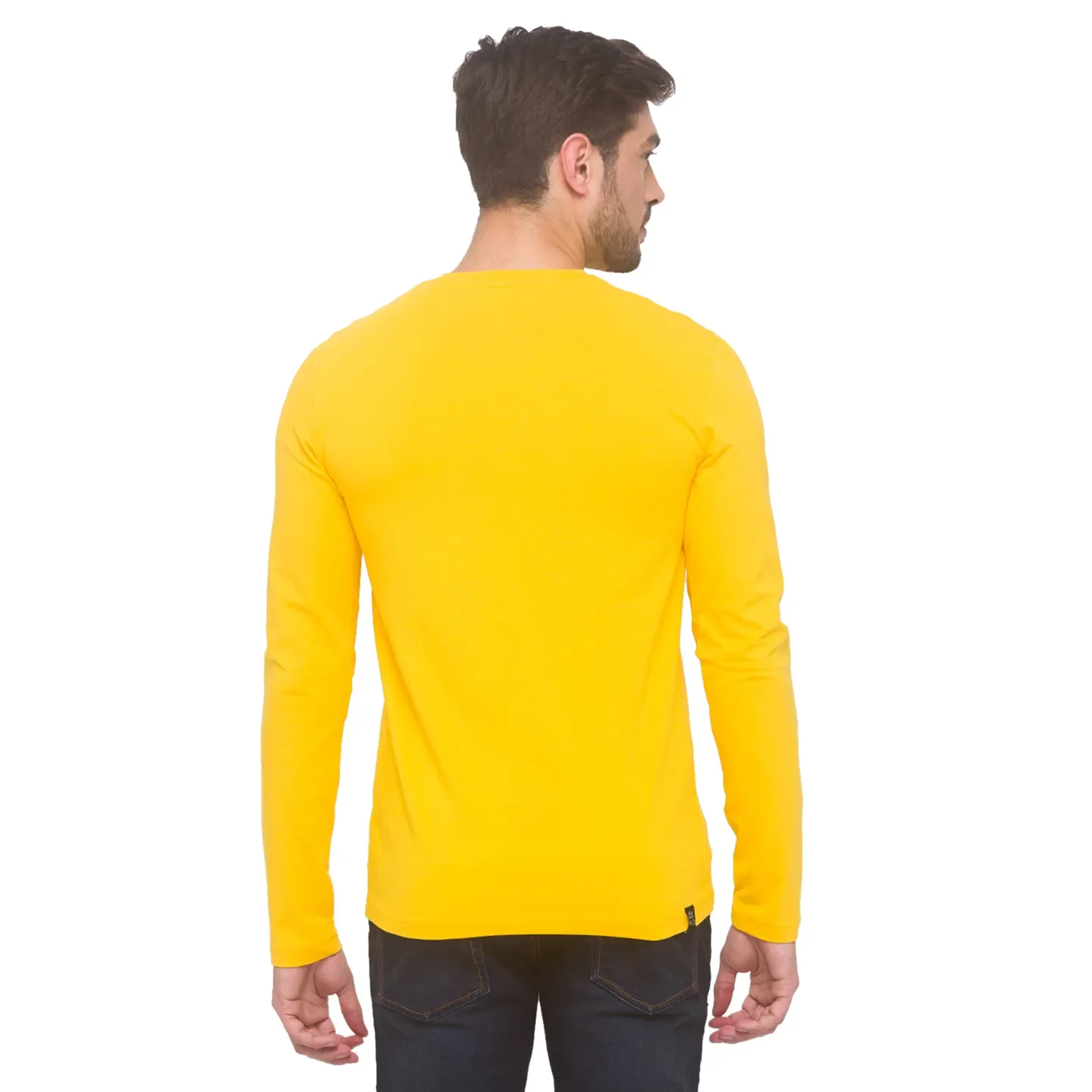 Yellow Regular Fit Men's Long Sleeves T-Shirt by Being Human Clothing - Image 2