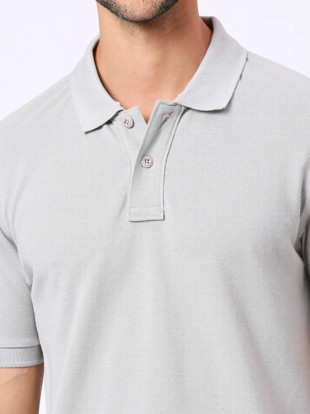 Grey Regular Fit Men's Polo T-Shirt by Being Human Clothing - Image 5
