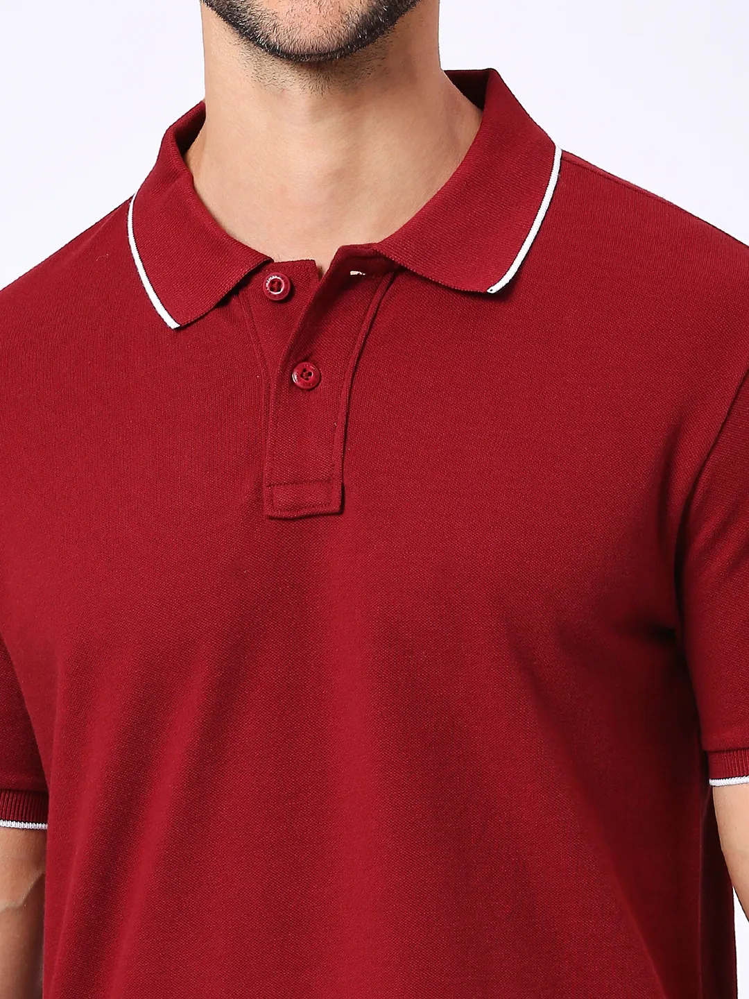 Red Regular Fit Men's Polo T-Shirt by Being Human Clothing - Image 5