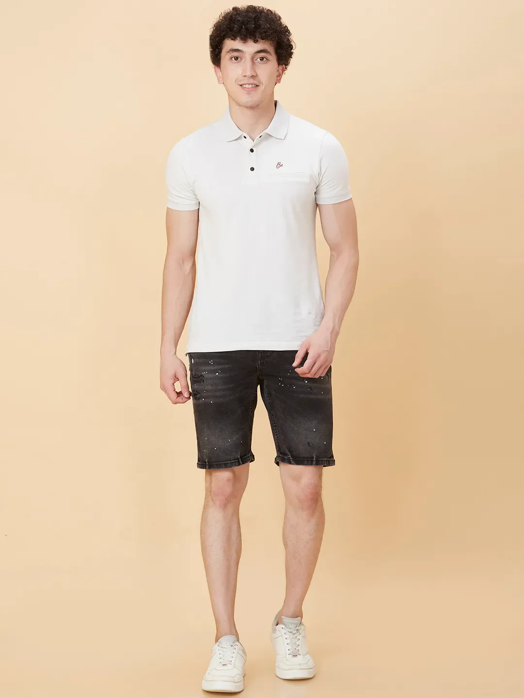 Black Regular Fit Shorts For Men By Being Human Clothing - Image 2