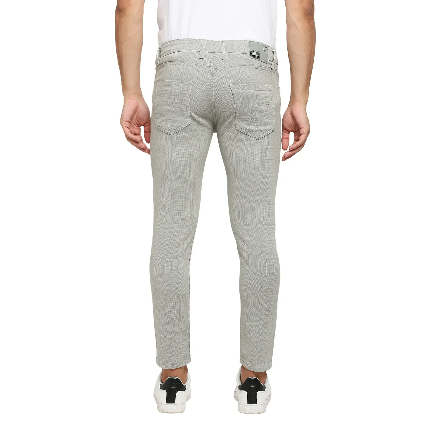Green Skinny Cropped Fit Men's Chinos by Being Human Clothing - Image 4