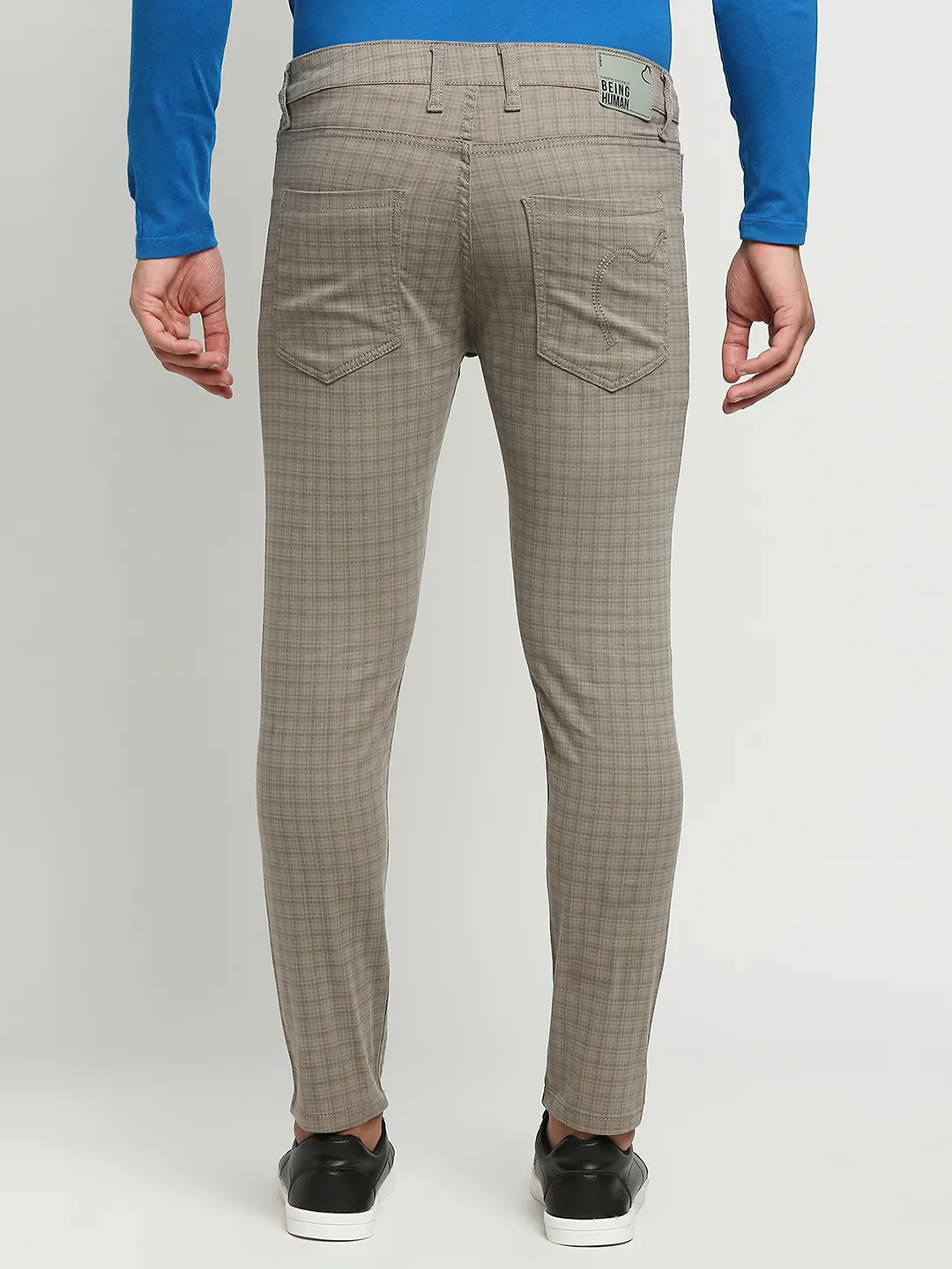 Grey Skinny Cropped Fit Men's Chinos by Being Human Clothing - Image 4