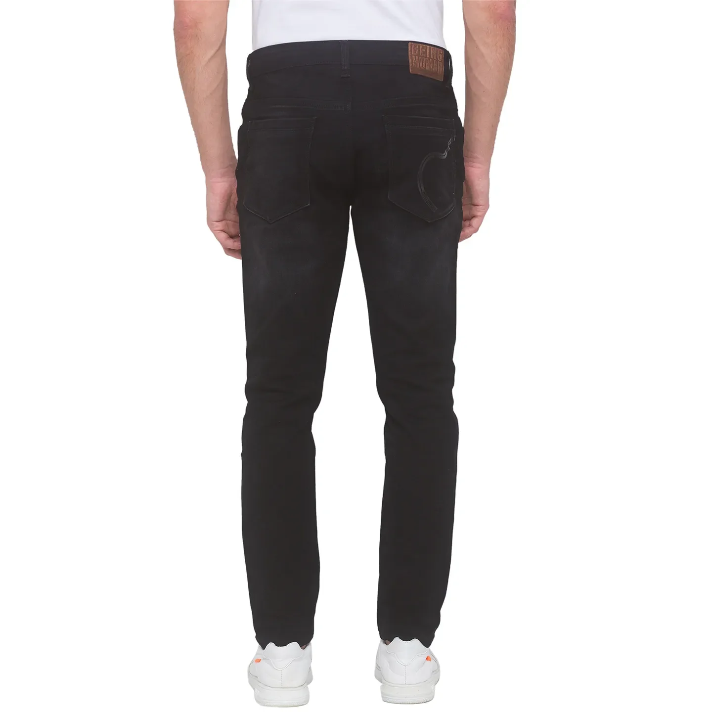 Black Skinny Cropped Fit Men's Denims by Being Human Clothing