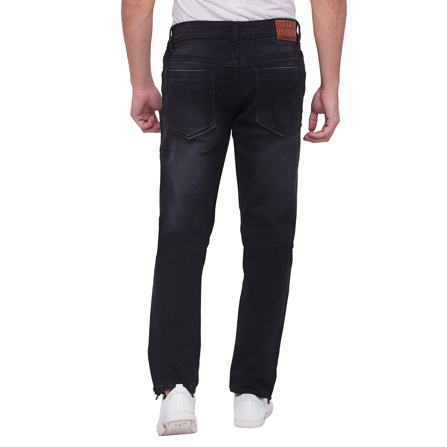 Black Skinny Cropped Fit Men's Denims by Being Human Clothing