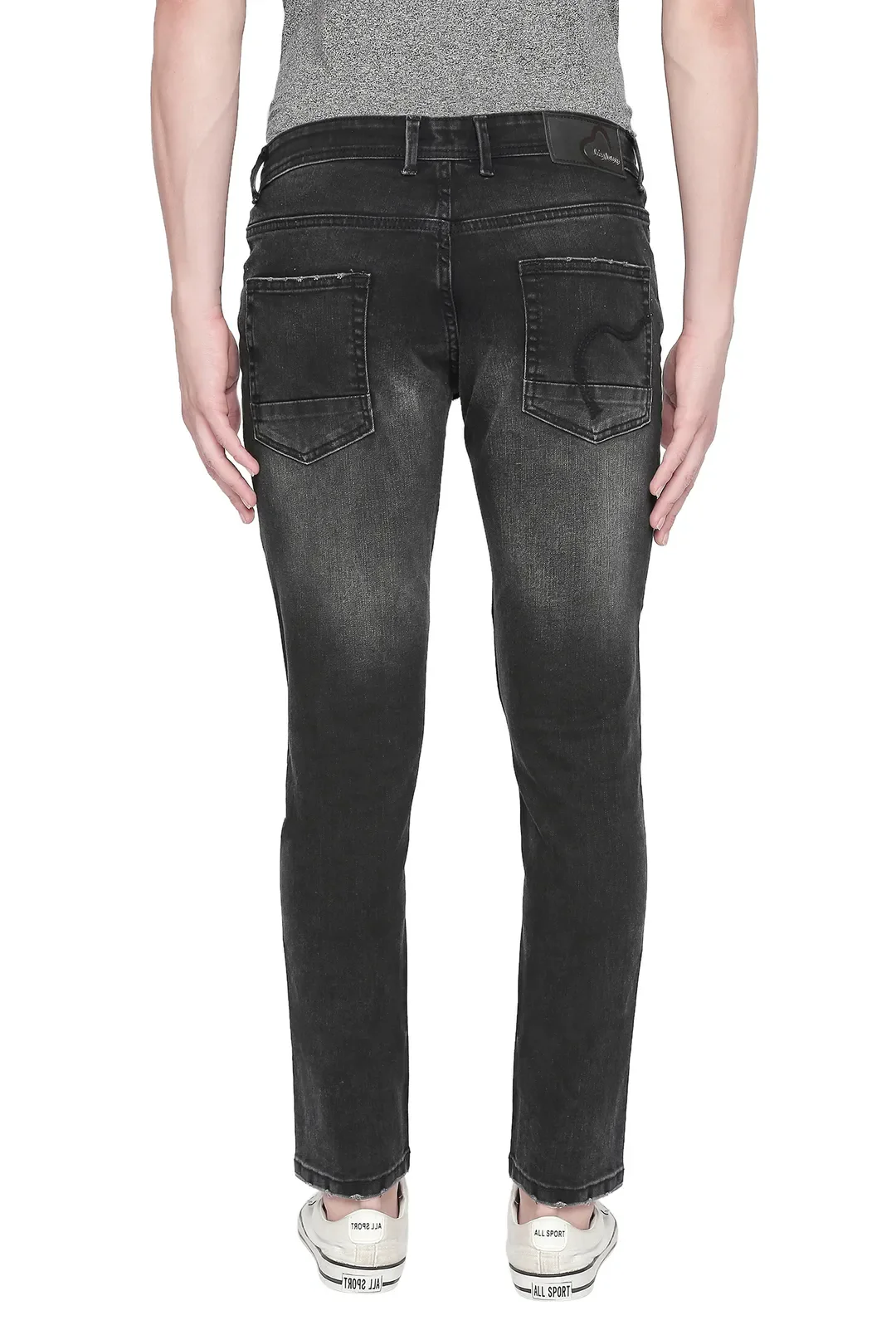 Black Skinny Cropped Fit Men's Denims by Being Human Clothing - Image 4