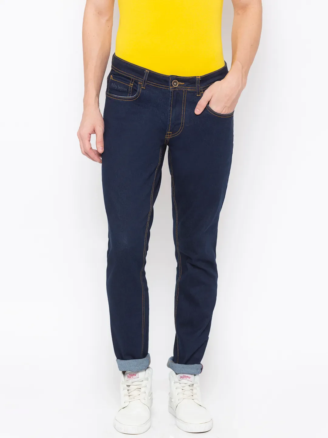 Black Skinny Cropped Fit Men's Denims by Being Human Clothing