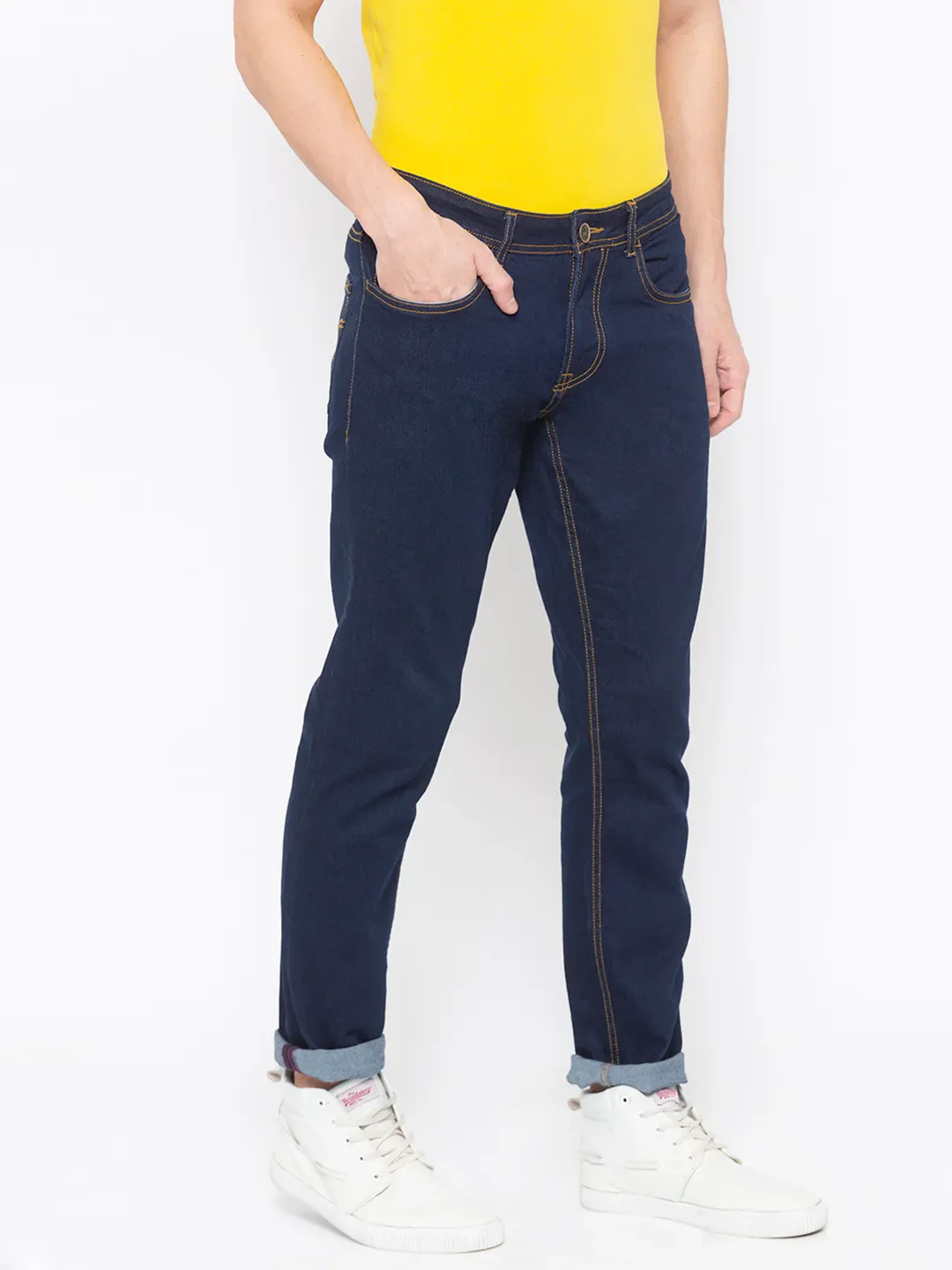 Black Skinny Cropped Fit Men's Denims by Being Human Clothing - Image 2