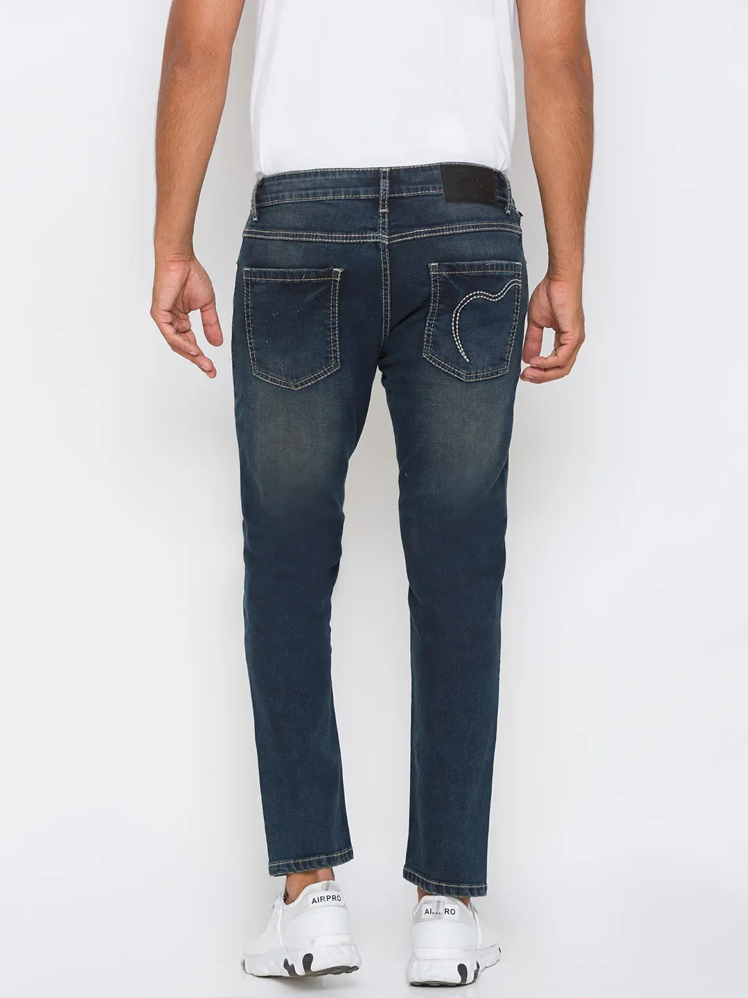 Blue Skinny Cropped Fit Men's Denims by Being Human Clothing - Image 3