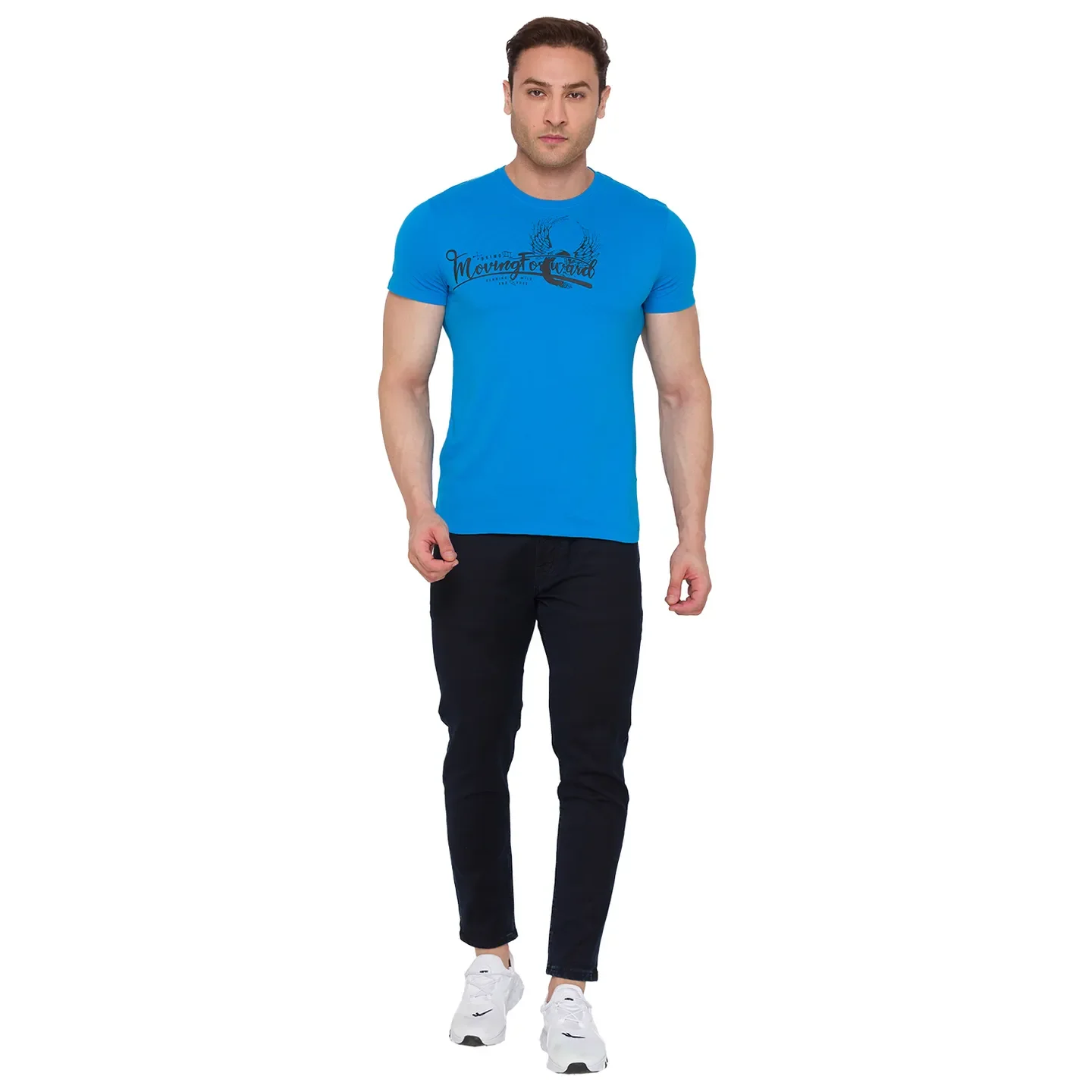 Blue Skinny Cropped Fit Men's Denims by Being Human Clothing - Image 5