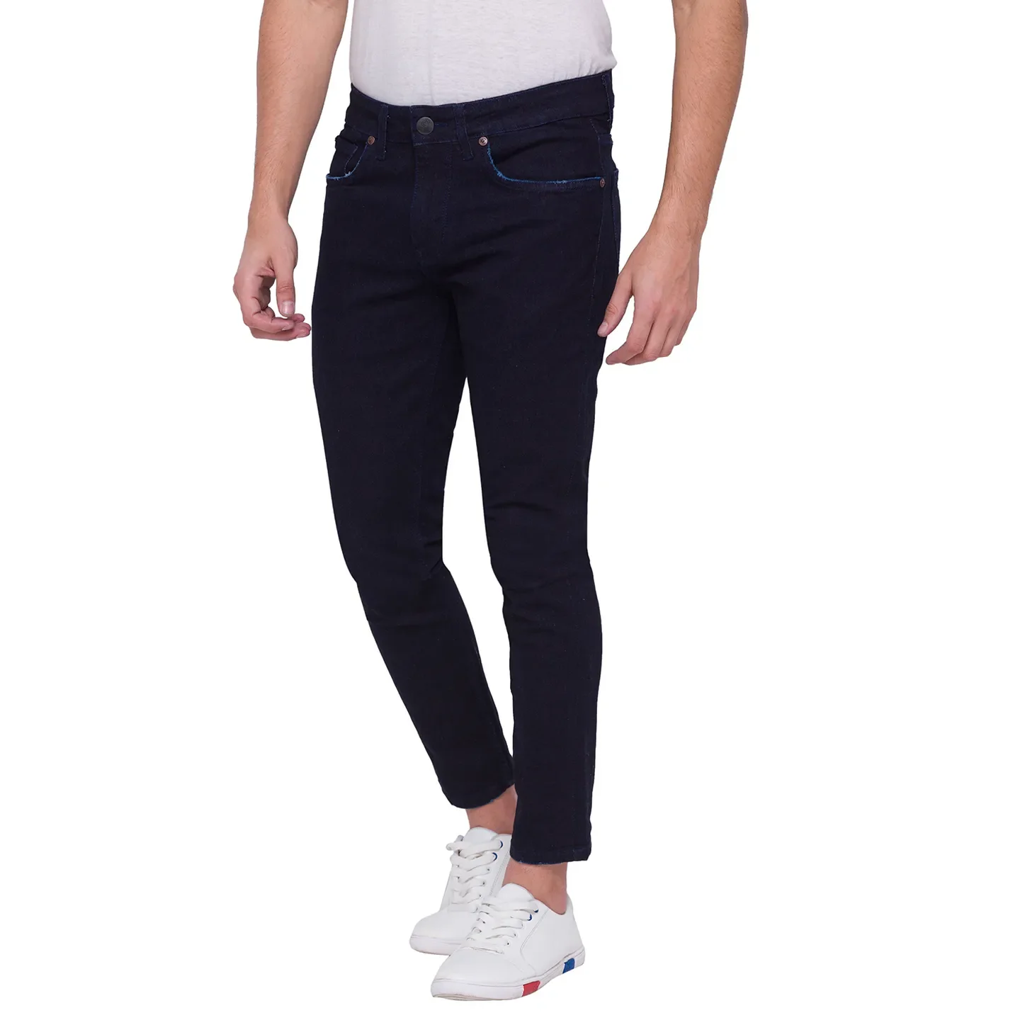 Blue Skinny Cropped Fit Men's Denims by Being Human Clothing - Image 2