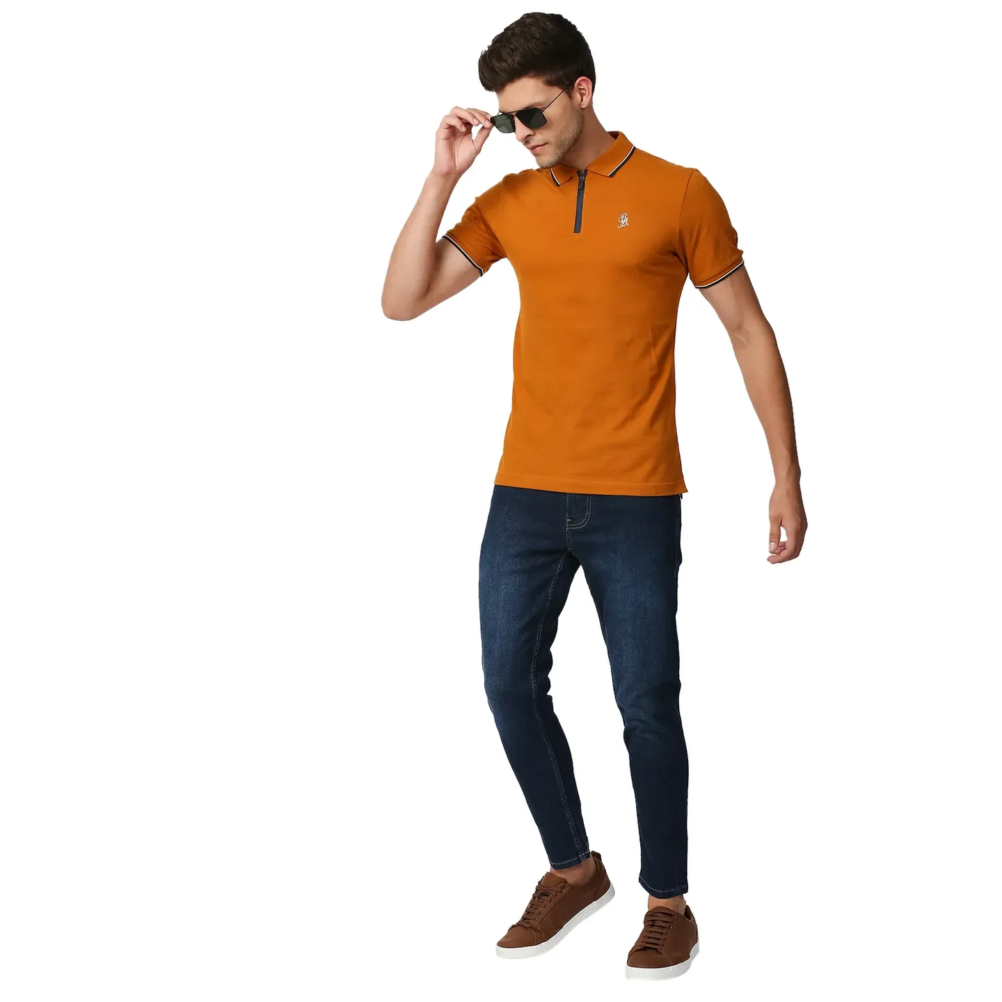 Blue Skinny Cropped Fit Men's Denims by Being Human Clothing - Image 5