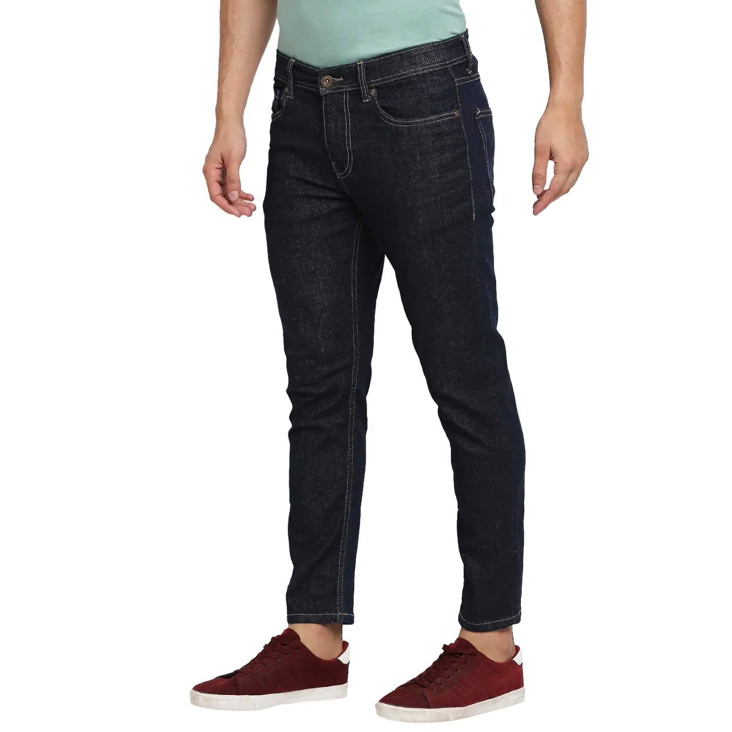 Blue Skinny Cropped Fit Men's Denims by Being Human Clothing - Image 2