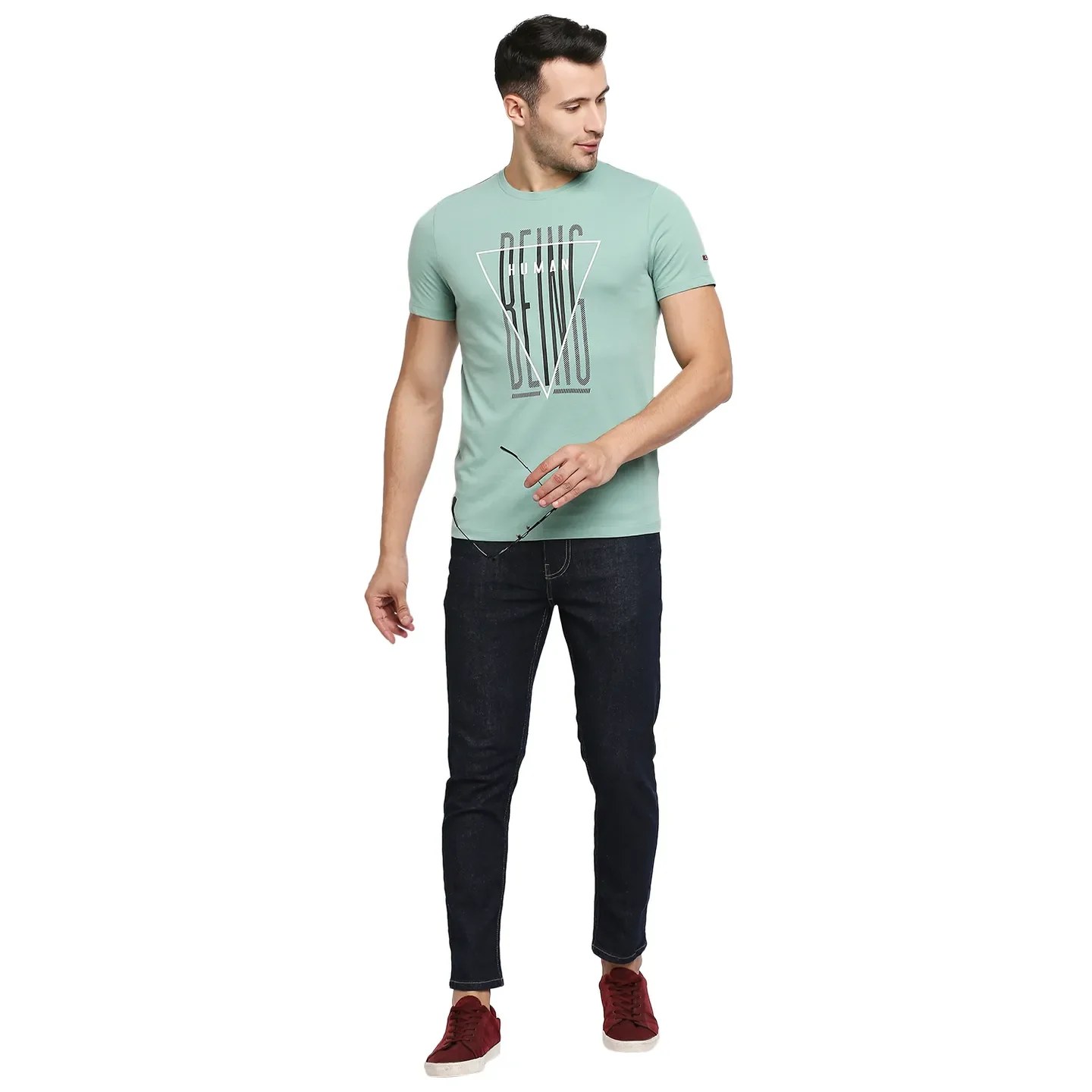 Blue Skinny Cropped Fit Men's Denims by Being Human Clothing - Image 6