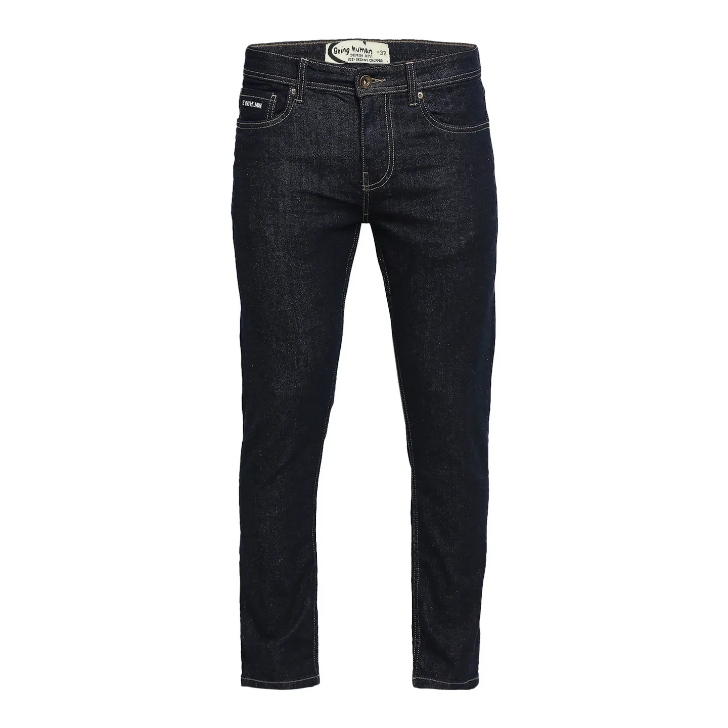 Blue Skinny Cropped Fit Men's Denims by Being Human Clothing - Image 7