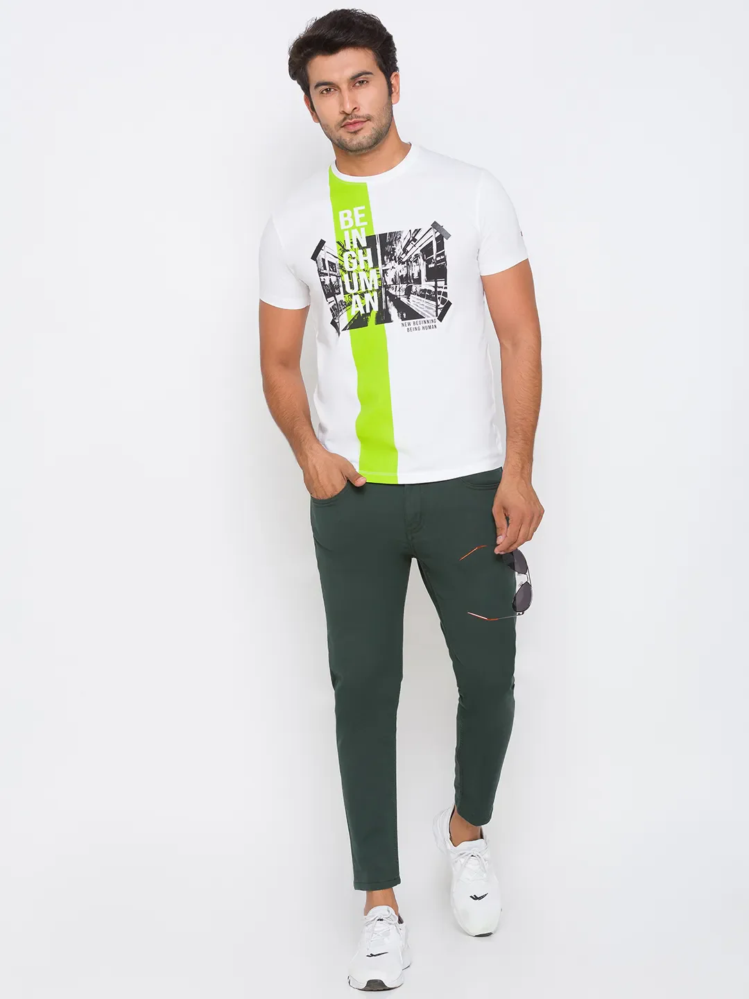 Green Skinny Cropped Fit Men's Denims by Being Human Clothing - Image 6