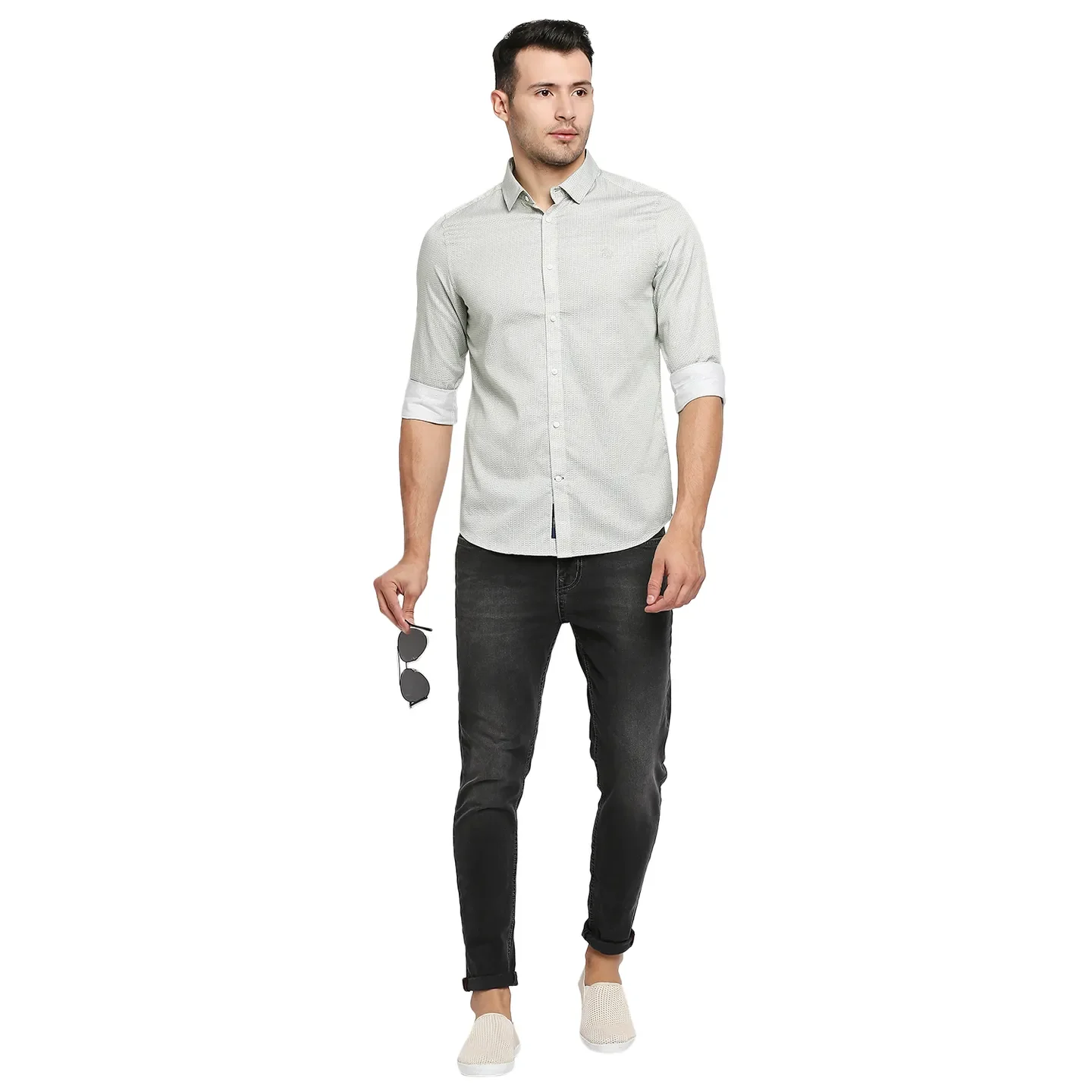 Grey Skinny Cropped Fit Men's Denims by Being Human Clothing - Image 5