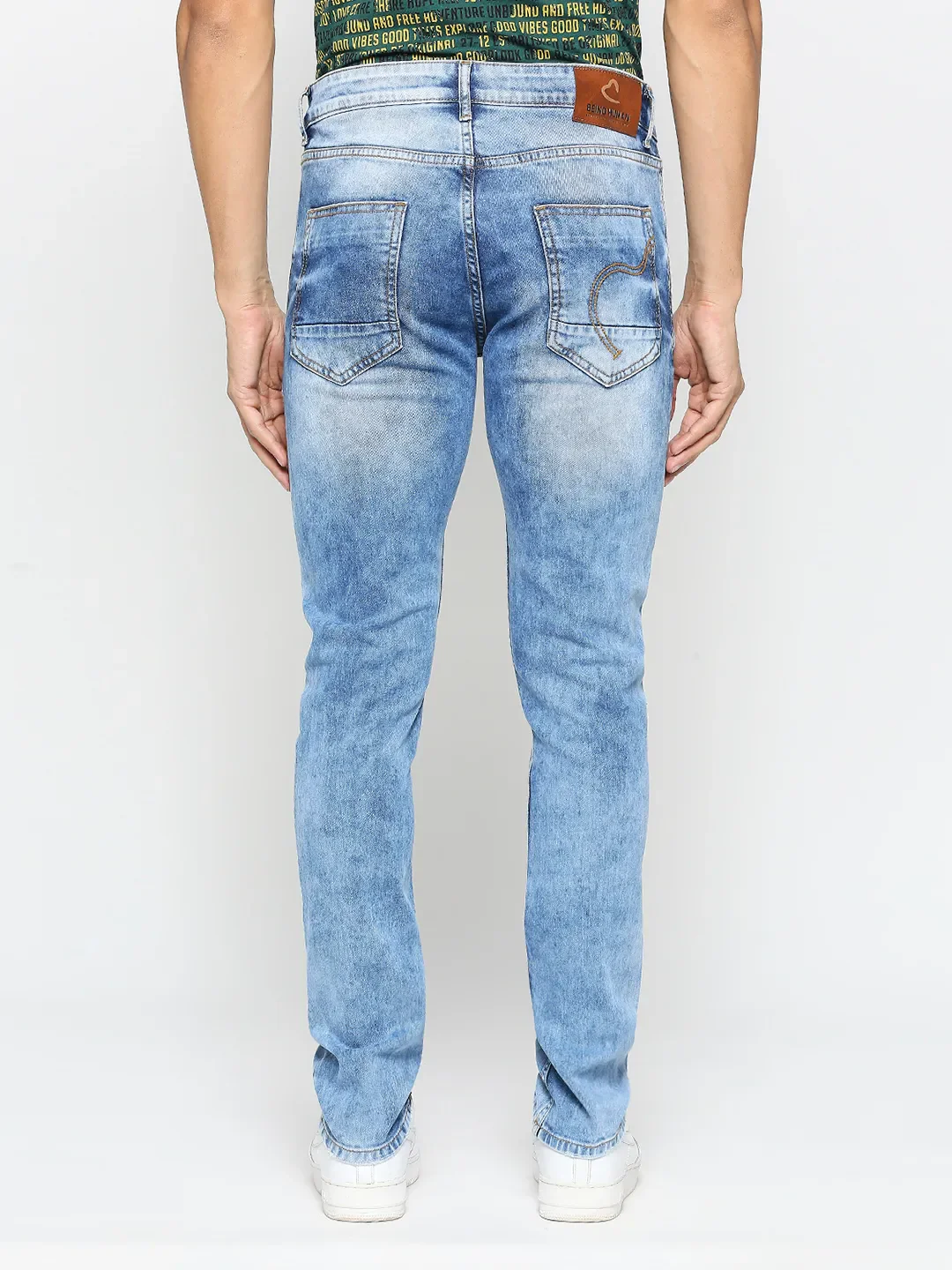 Blue Skinny Cut Fit Men's Denims by Being Human Clothing - Image 4