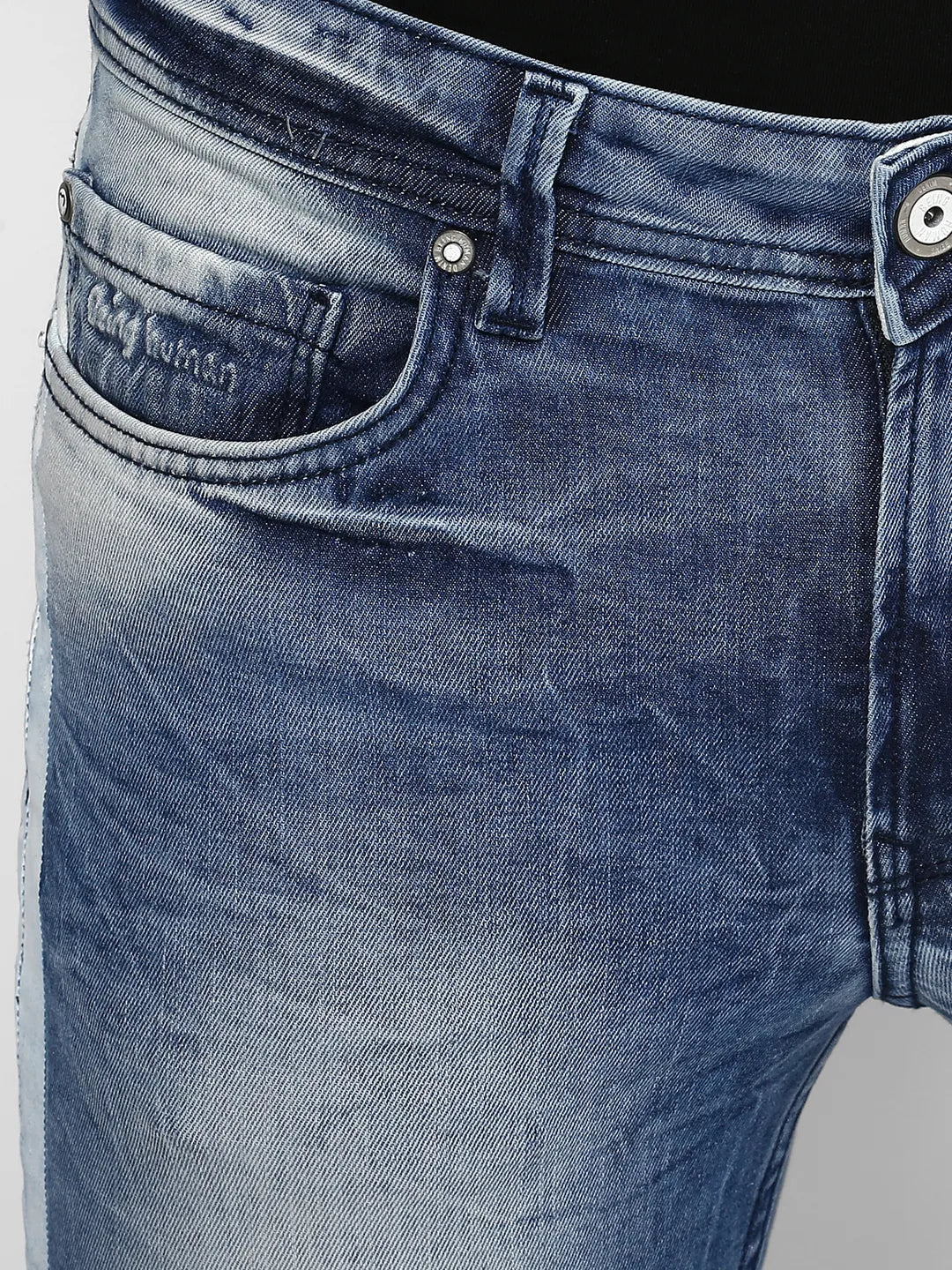 Blue Skinny Cropped Fit Men's Denims by Being Human Clothing - Image 6