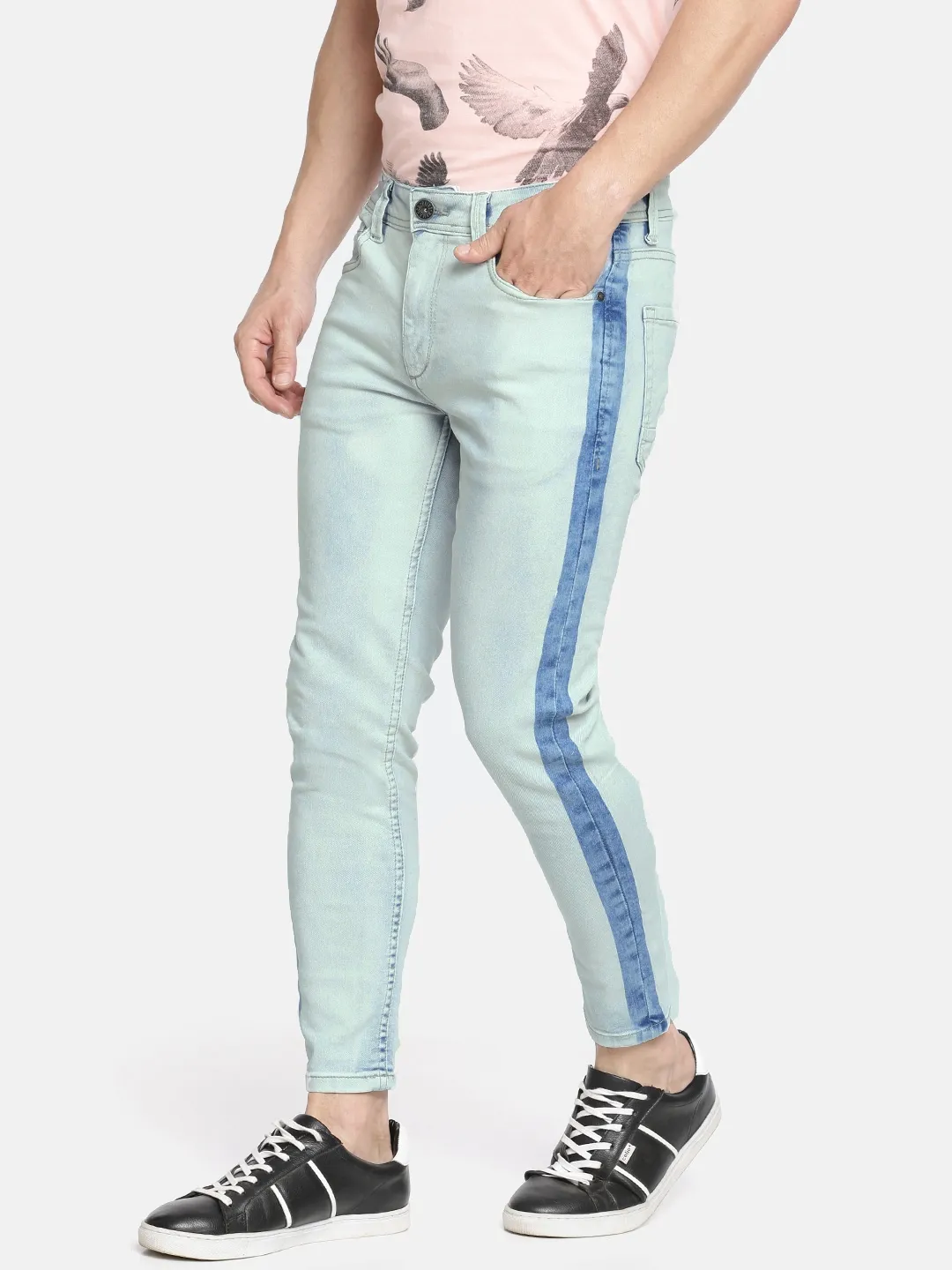 Blue Skinny Cropped Fit Men's Denims by Being Human Clothing - Image 2