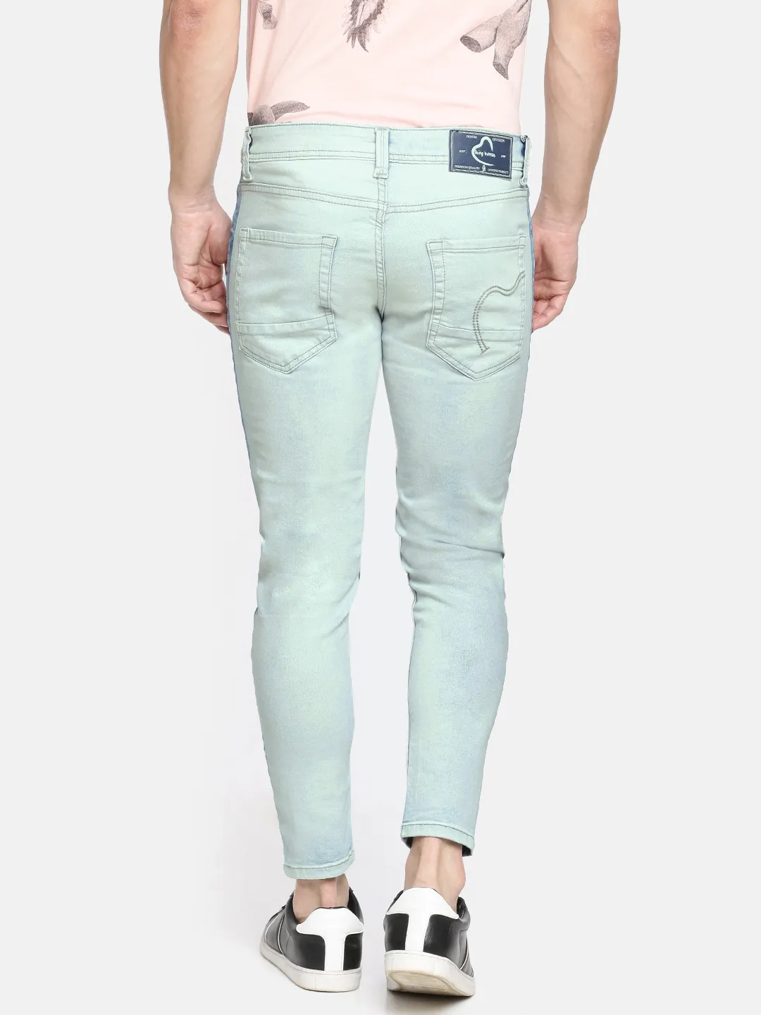 Blue Skinny Cropped Fit Men's Denims by Being Human Clothing - Image 3