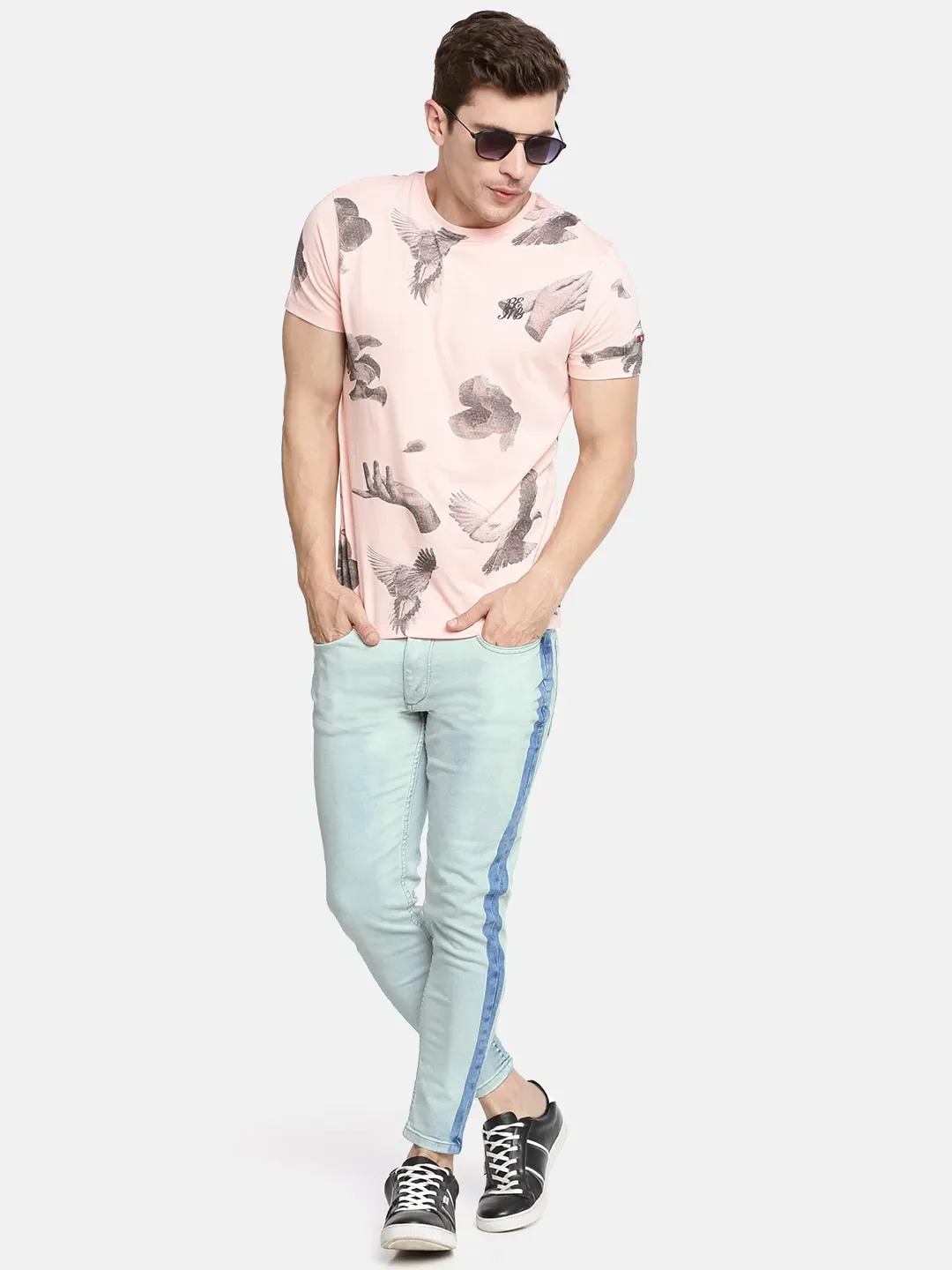 Blue Skinny Cropped Fit Men's Denims by Being Human Clothing - Image 5