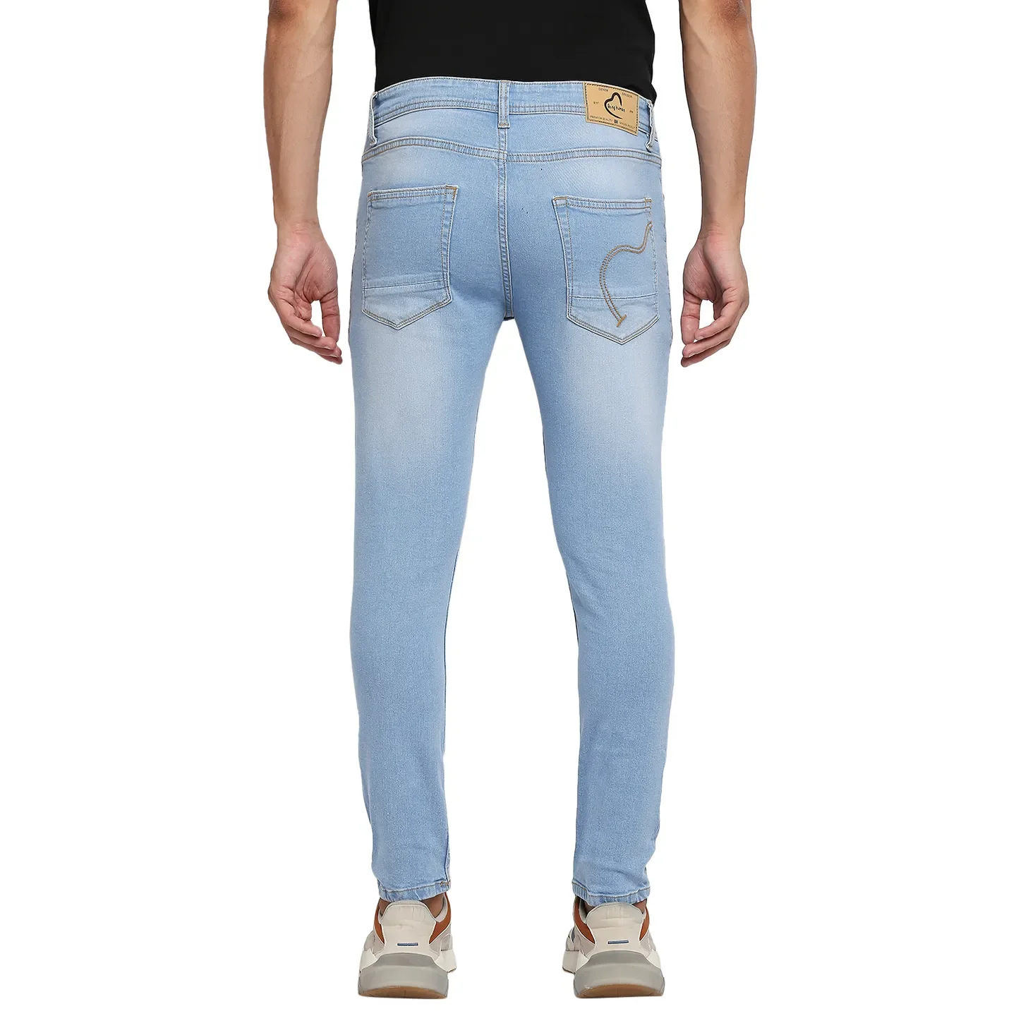 Blue Skinny Cropped Fit Men's Denims by Being Human Clothing - Image 3