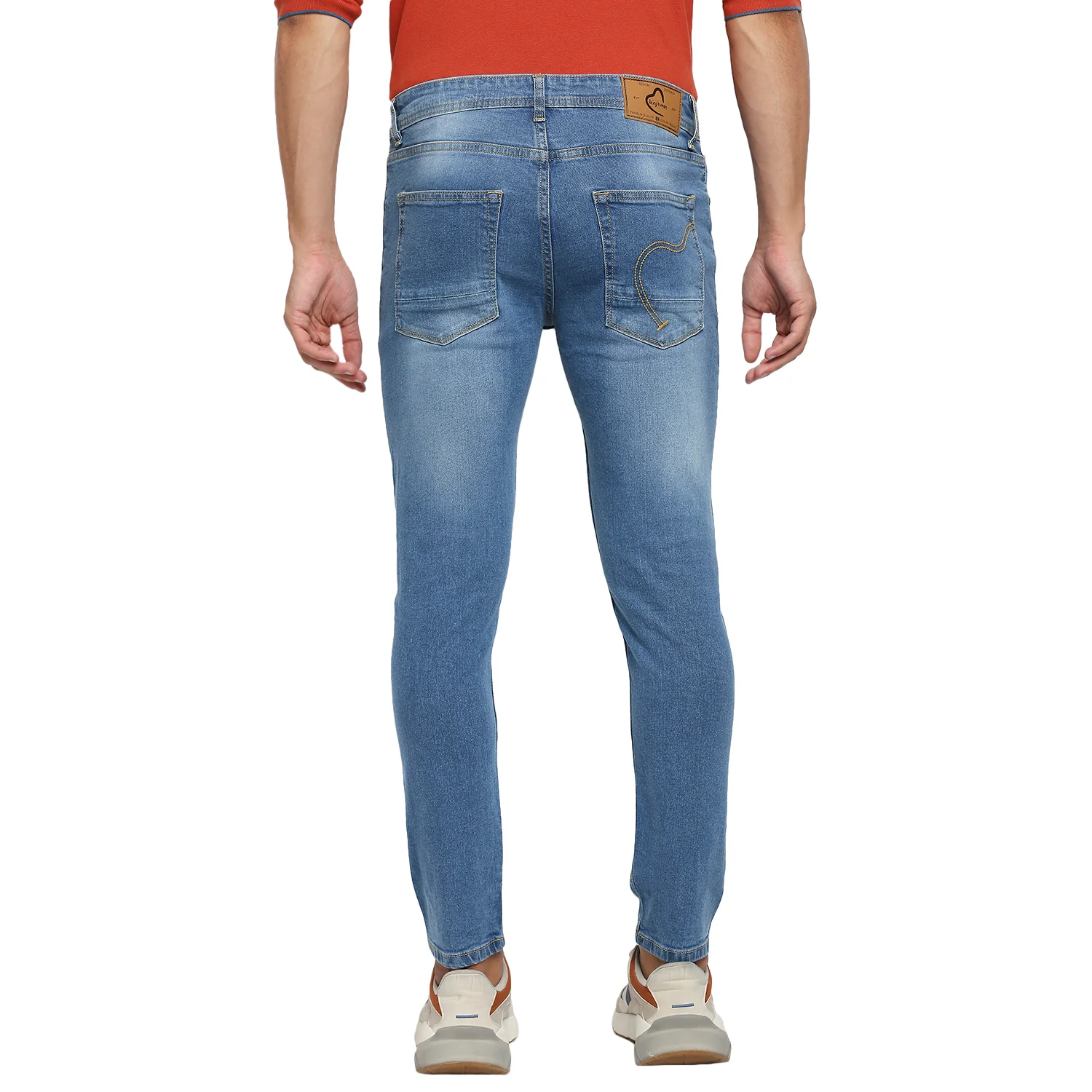 Light Tone Skinny Cropped Fit Denims For Men By Being Human Clothing - Image 4