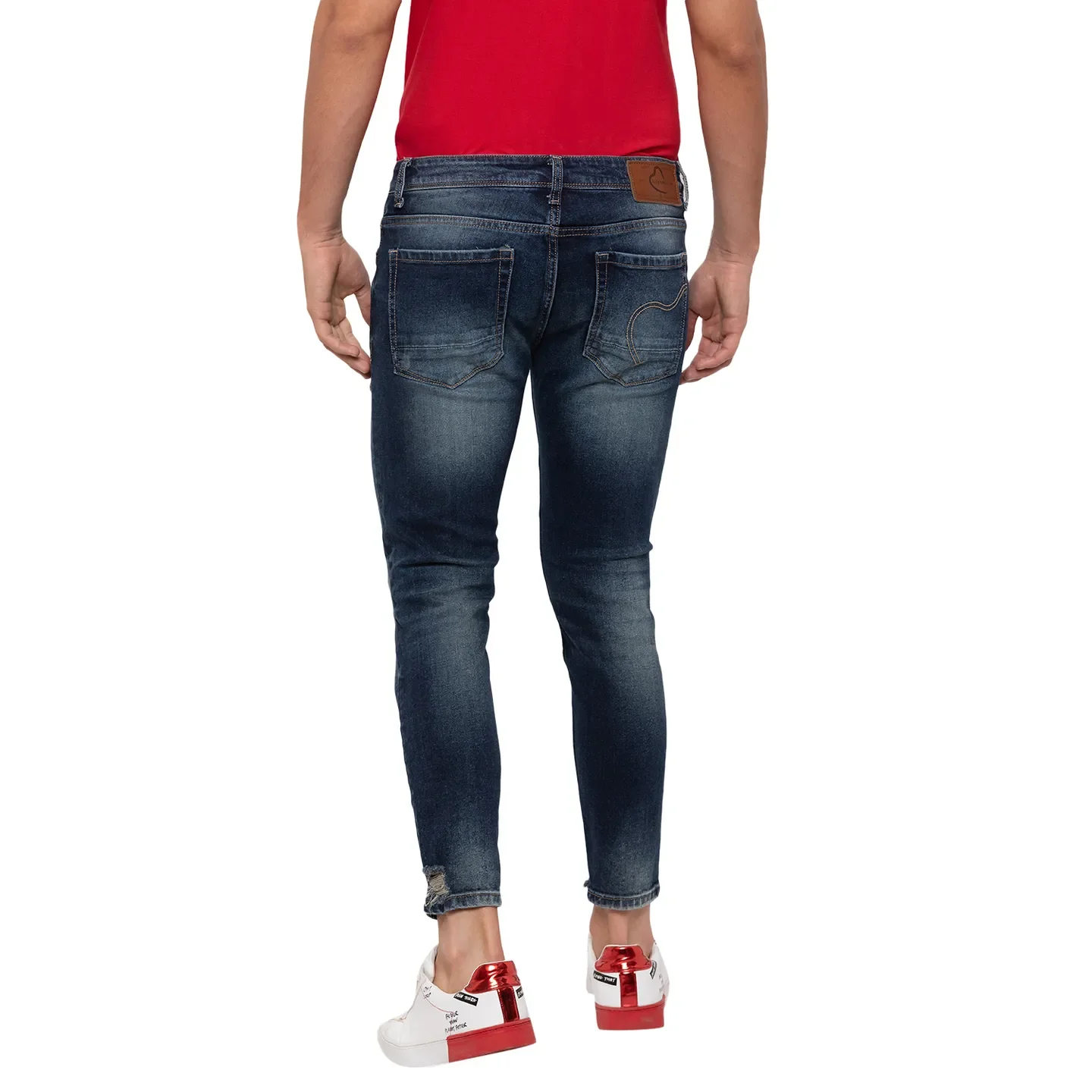 Blue Skinny Cropped Fit Men's Denims by Being Human Clothing - Image 3