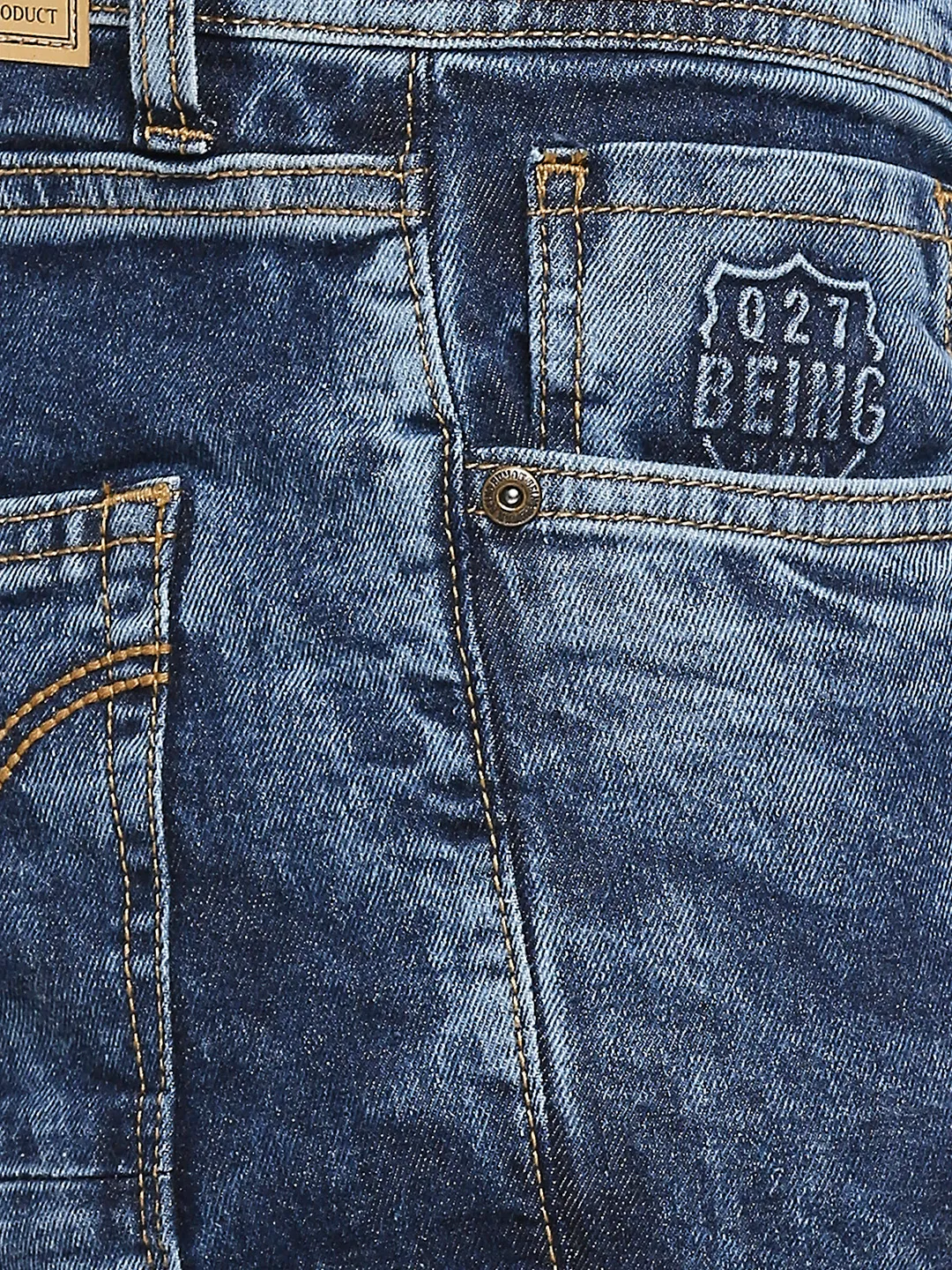 Blue Skinny Cropped Fit Men's Denims by Being Human Clothing - Image 4