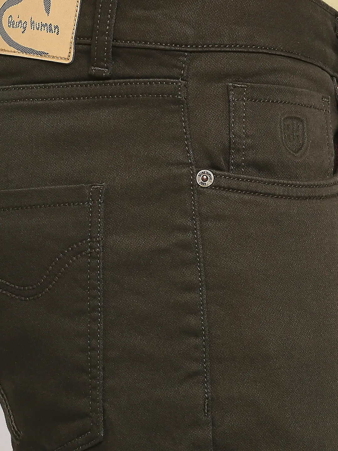 Olive Skinny Cropped Fit Men's Denims by Being Human Clothing - Image 5