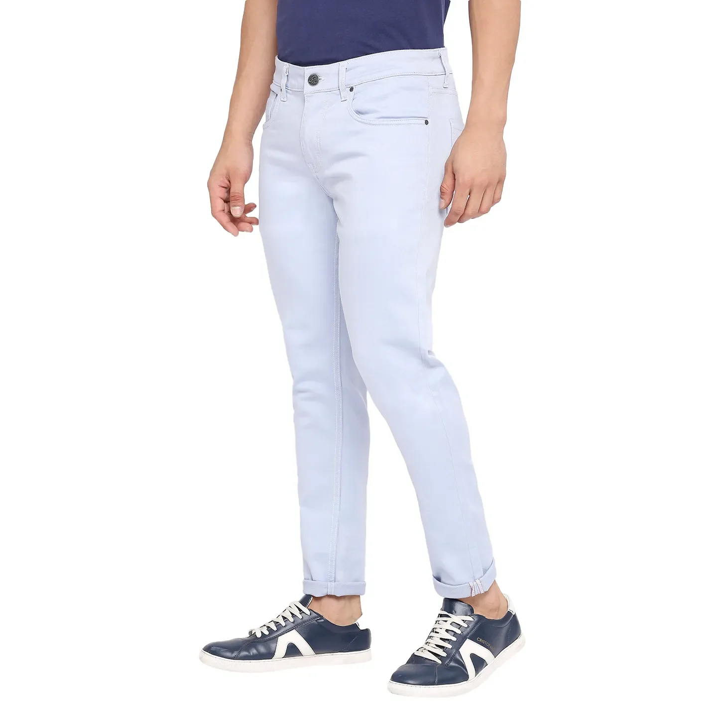 Blue Skinny Cropped Fit Men's Denims by Being Human Clothing - Image 2