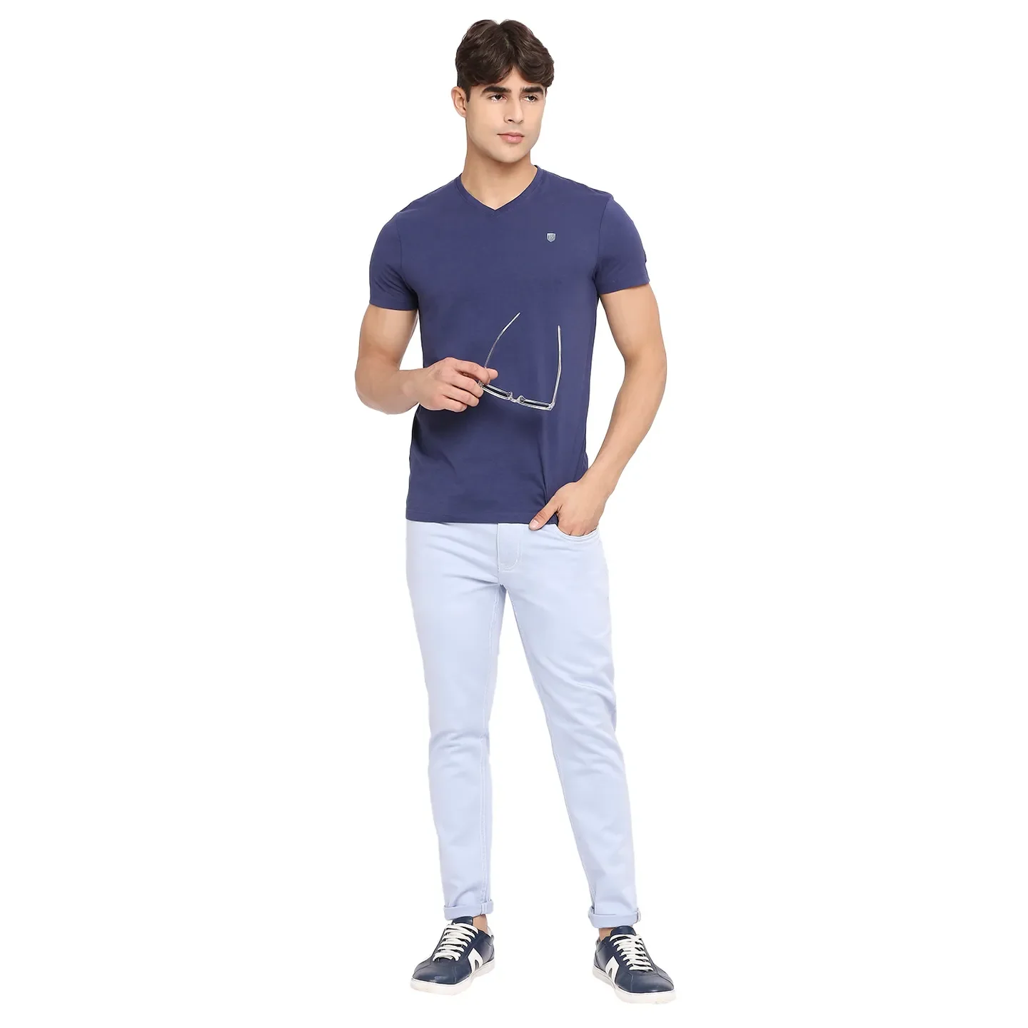Blue Skinny Cropped Fit Men's Denims by Being Human Clothing - Image 6
