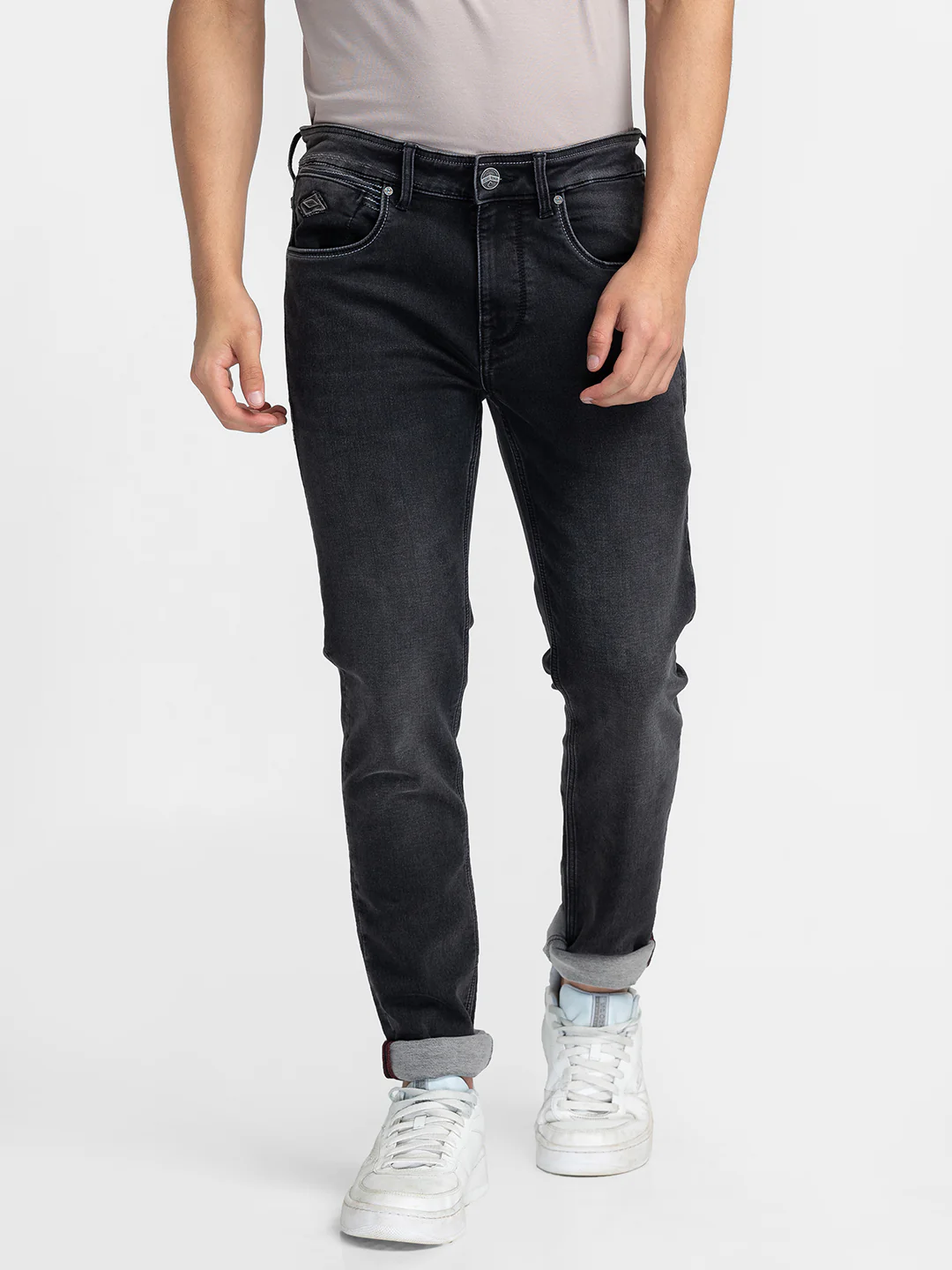 Black Skinny Fit Denims For Men By Being Human Clothing