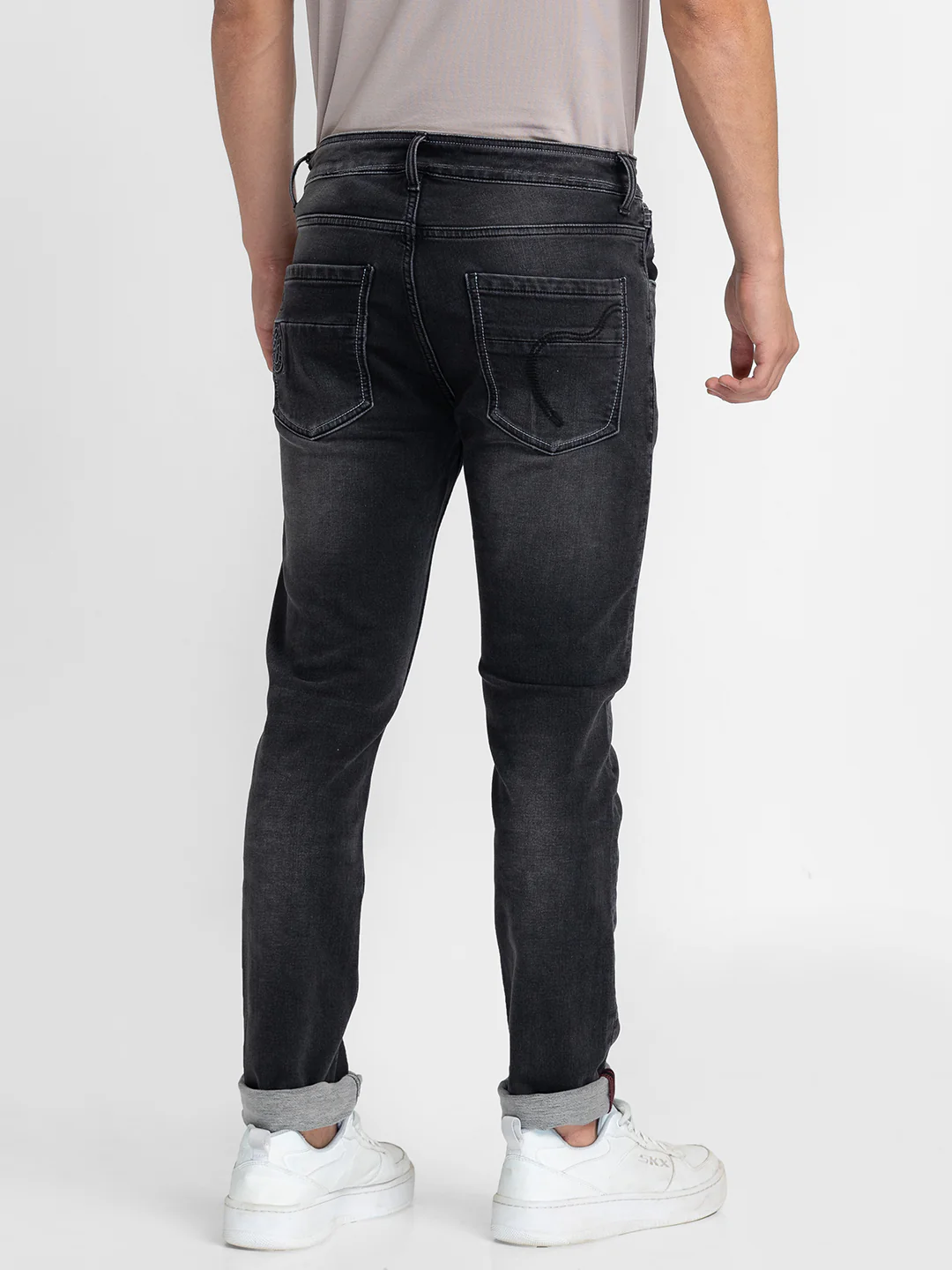 Black Skinny Fit Denims For Men By Being Human Clothing - Image 3