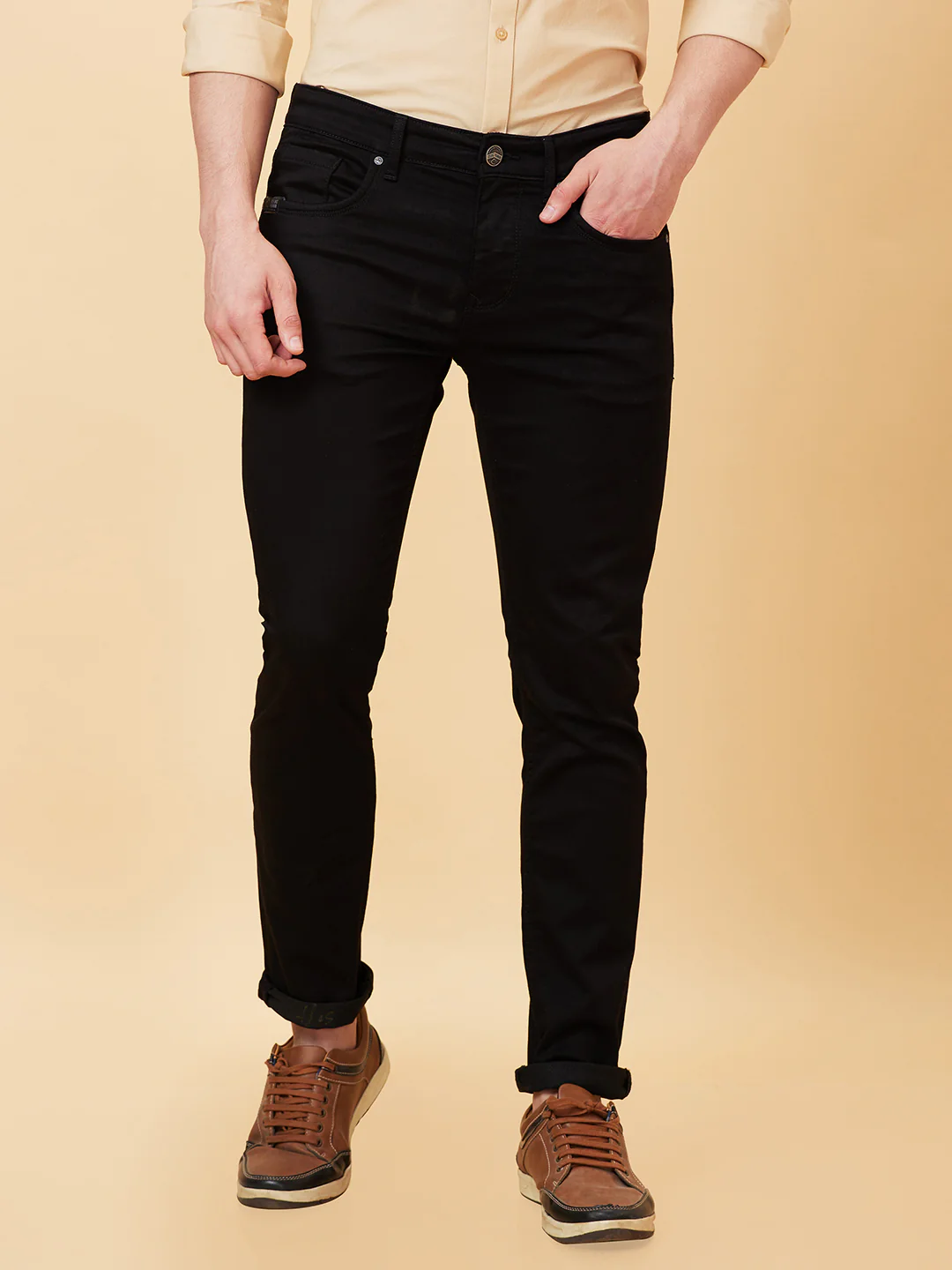 Black Skinny Fit Denims For Men By Being Human Clothing